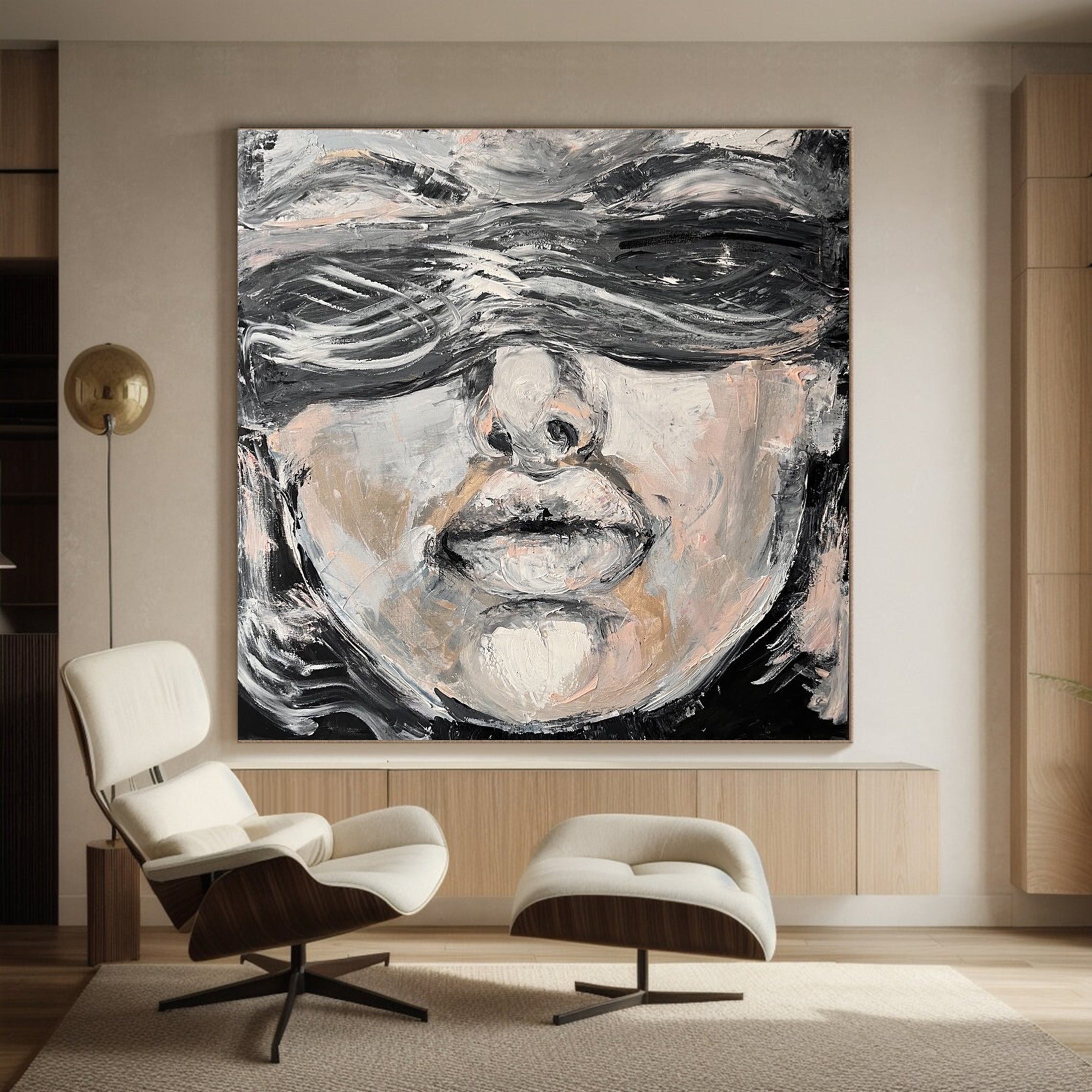 Abstract Human Portrait Contemporary Canvas Art #HF001