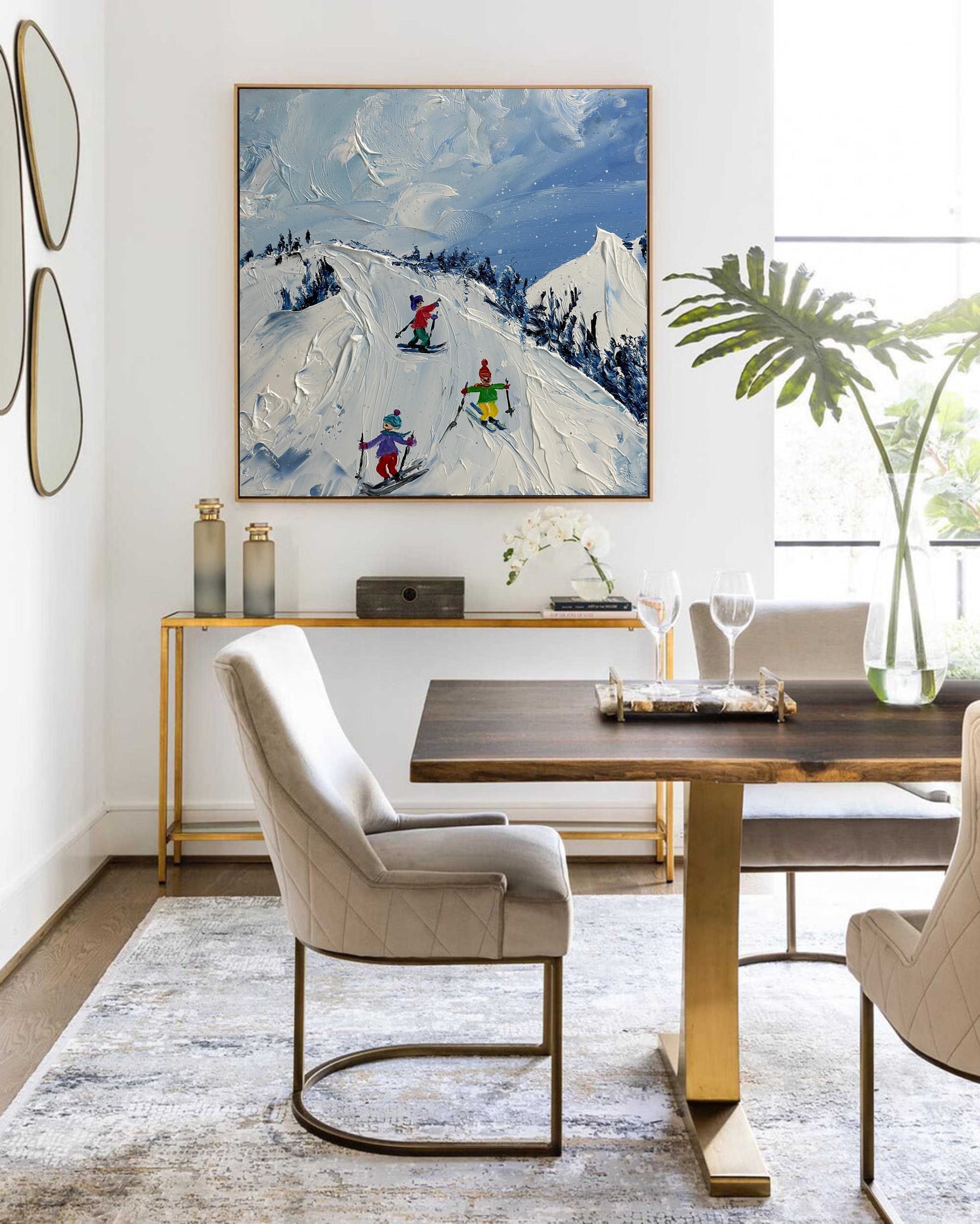 Exciting Snowy Skiing Landscape Art for Modern Interiors #SPA002