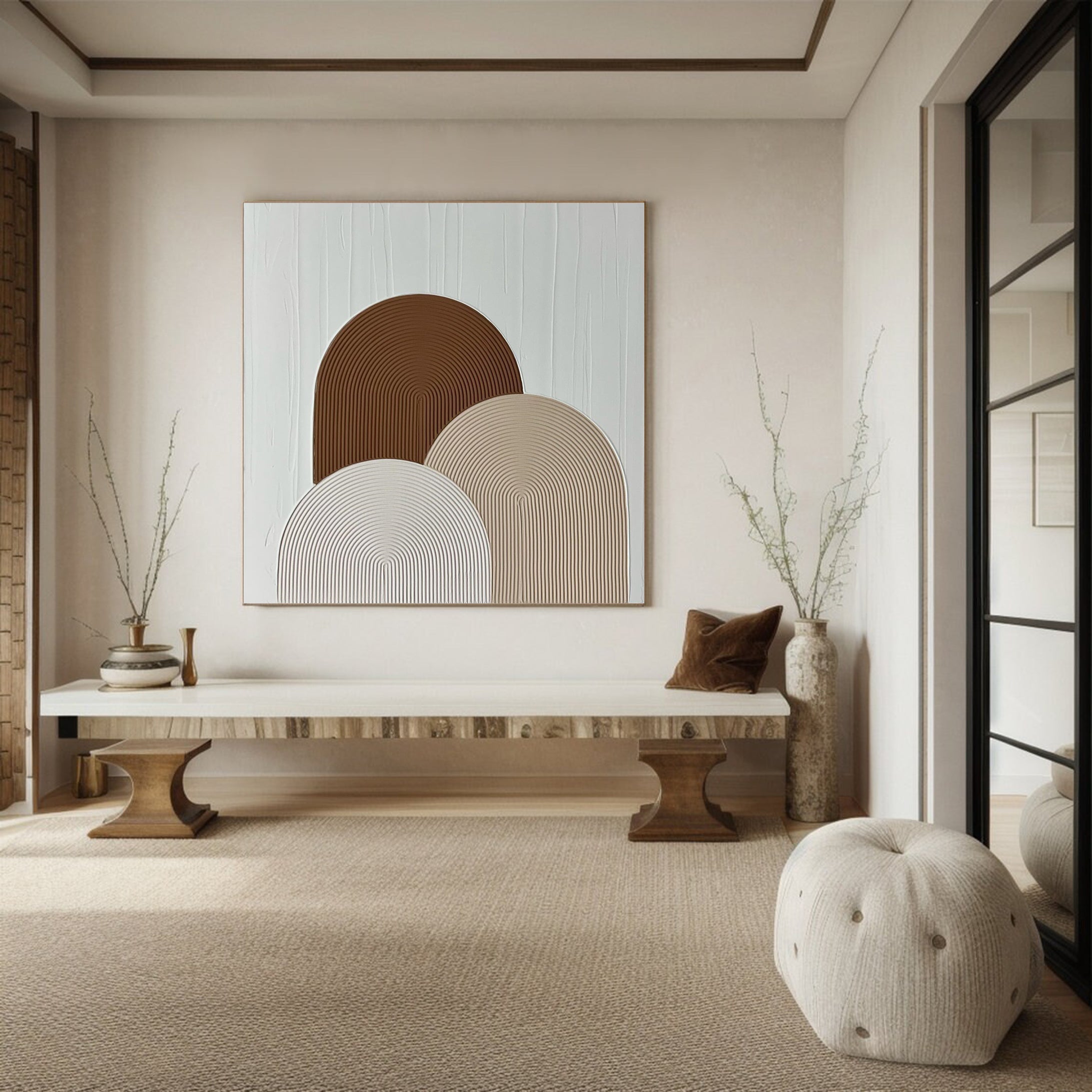 Minimalist Geometric Wall Art Subtle Tones and Bold Shapes #AB003