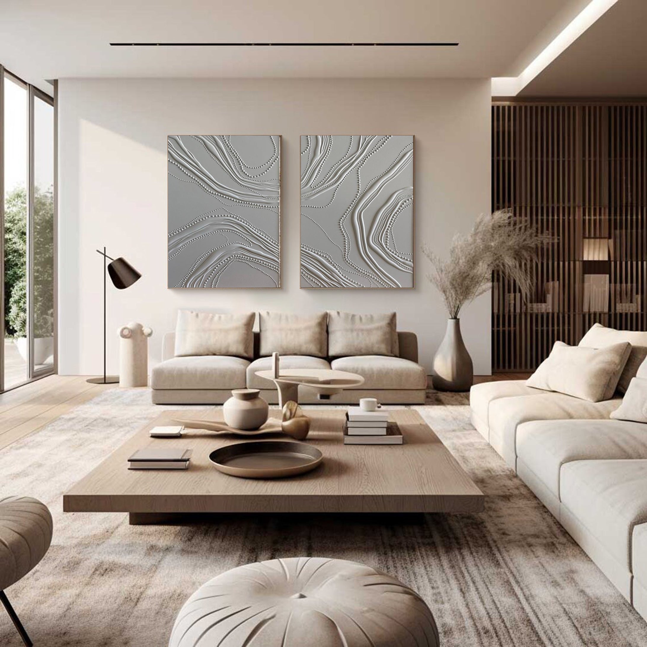 Modern Silver Streams Artwork Abstract Design for Elegant Interiors #MMS025