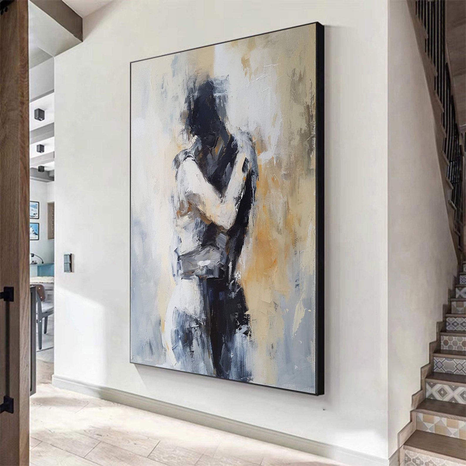 Tender Embrace,Emotional Large Figurative Modern Painting #HF019