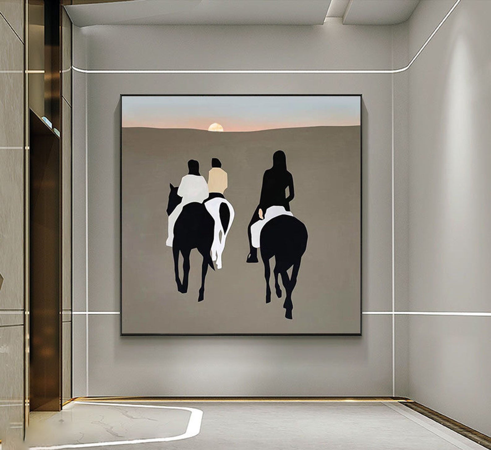 Horse & Rider Abstract - Modern Oil Painting, Home Decor#MM327