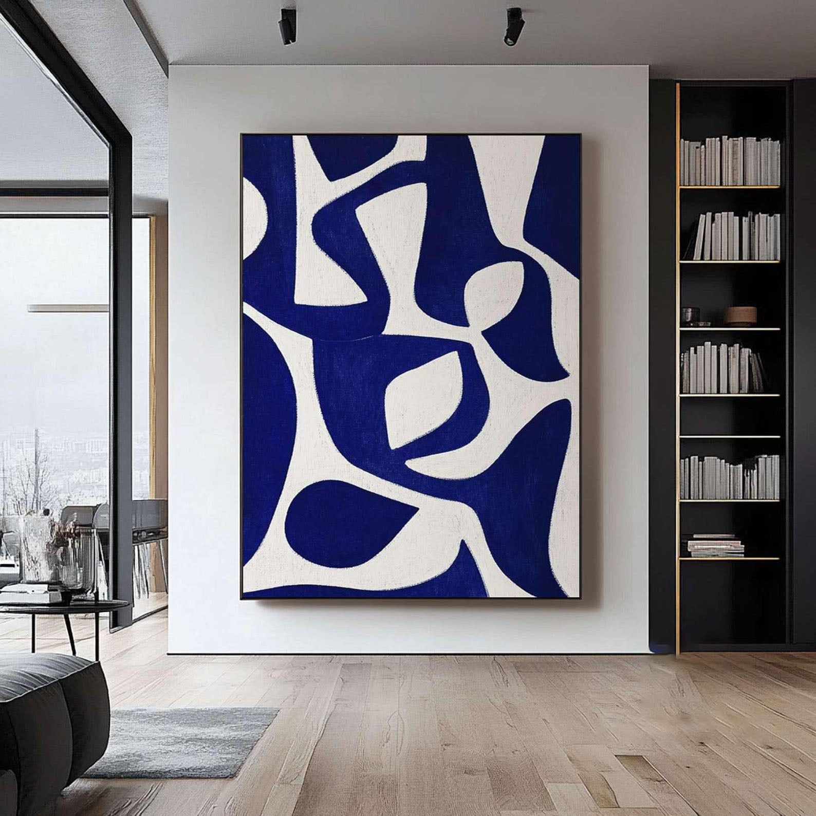 Minimalist Blue Abstract: Modern Canvas