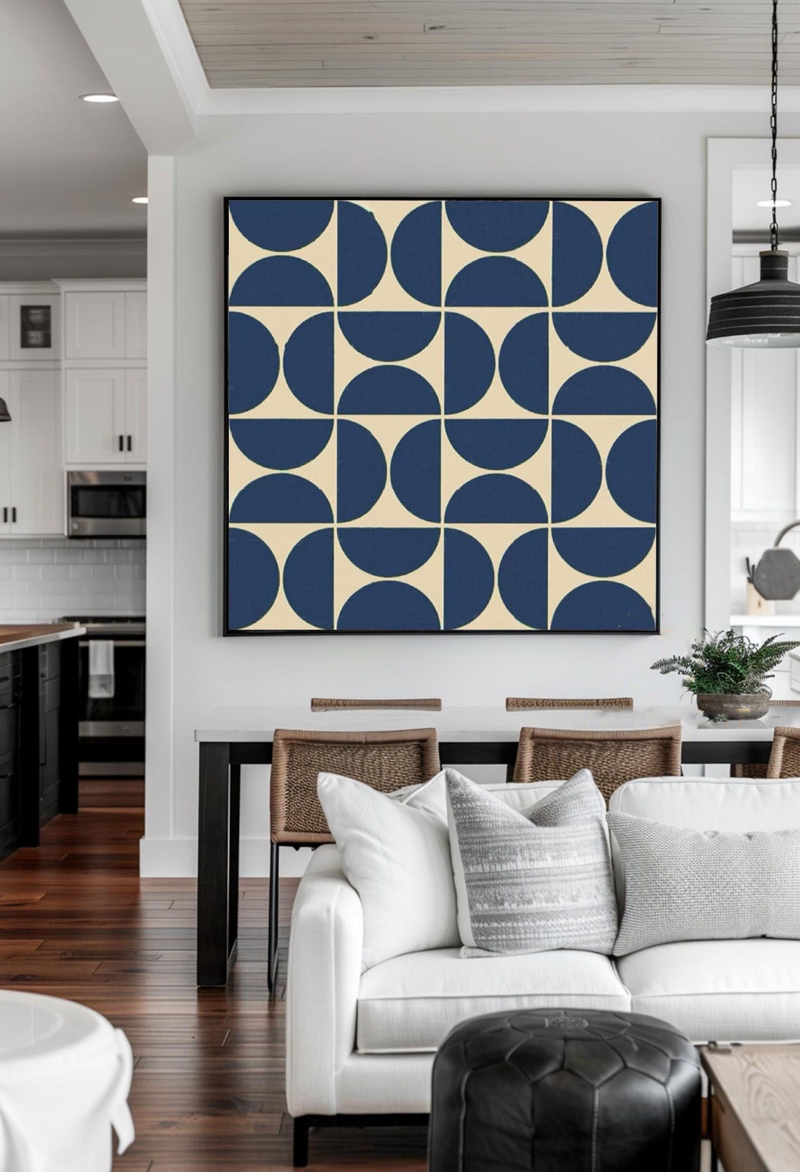 Contemporary Geometric Abstract Artwork with Medieval-Style Wall Decoration Elements #MM258