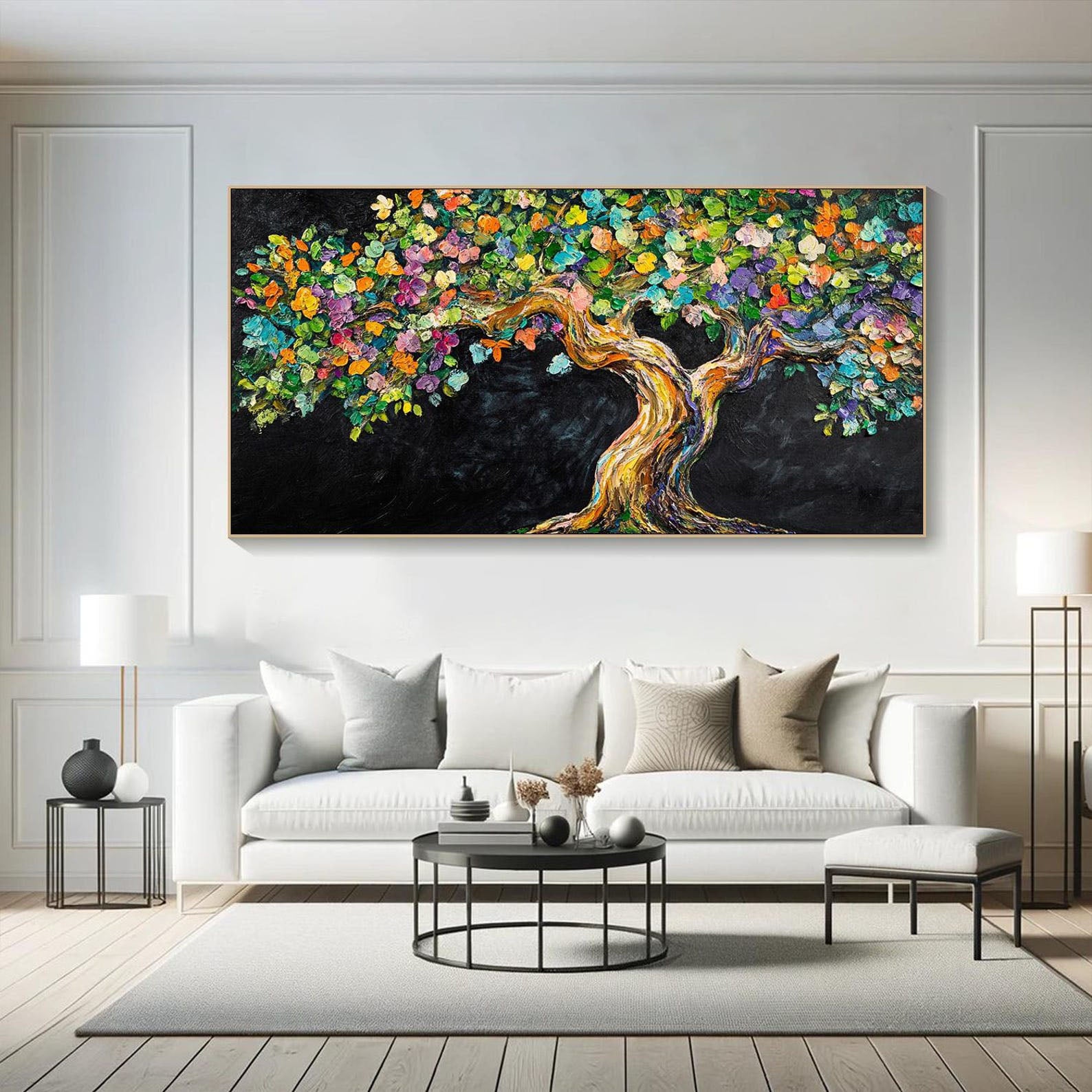 Tree of Life,Large Textured Impasto Colorful Wall Art #MM280