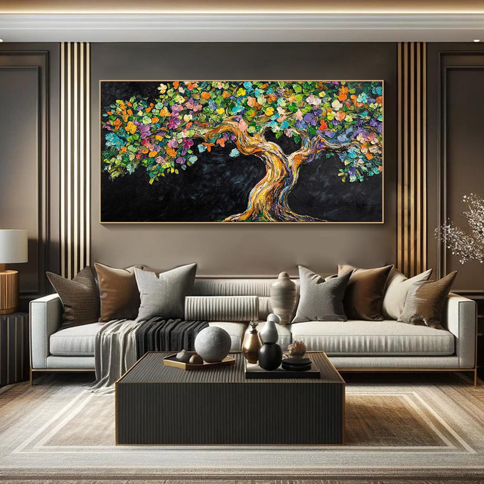 Tree of Life,Large Textured Impasto Colorful Wall Art #MM280