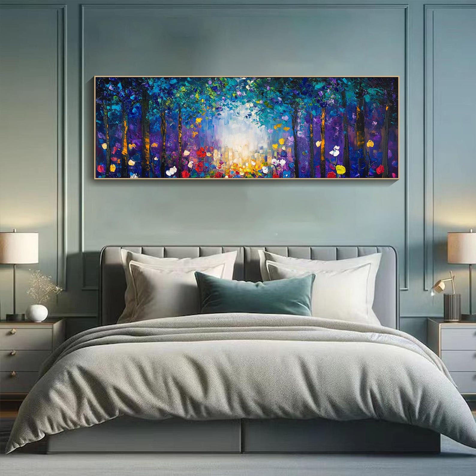 Colorful Forest,Large Light and Shadow Landscape Panoramic Art #MM329