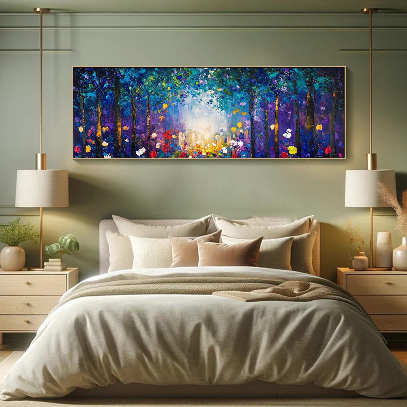 Colorful Forest,Large Light and Shadow Landscape Panoramic Art #MM329