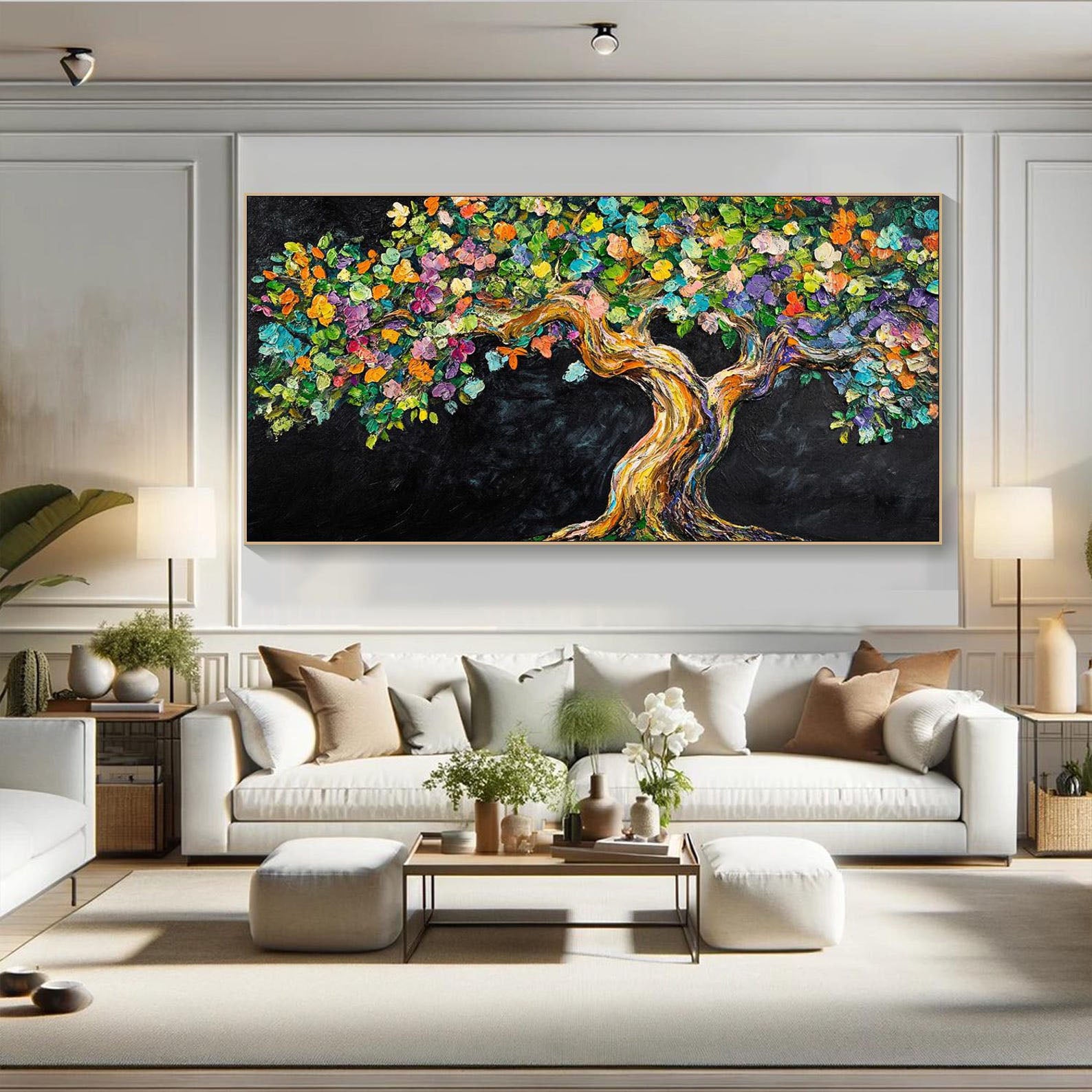 Tree of Life, Textured Impasto Colorful Modern Wall Art #MM280