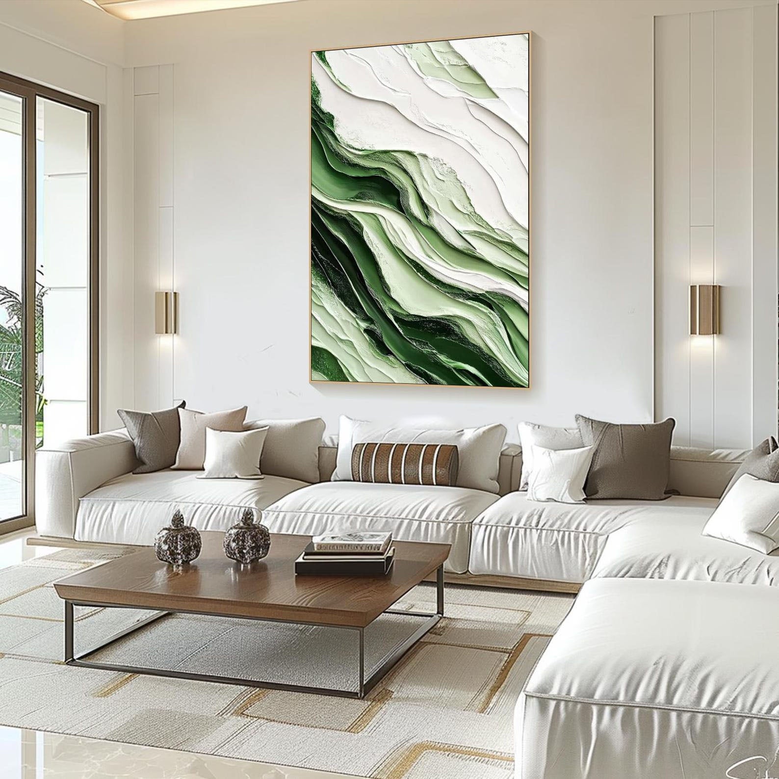 Striking Textured Abstract Ocean Wave Contemporary Wall Art  #MM276