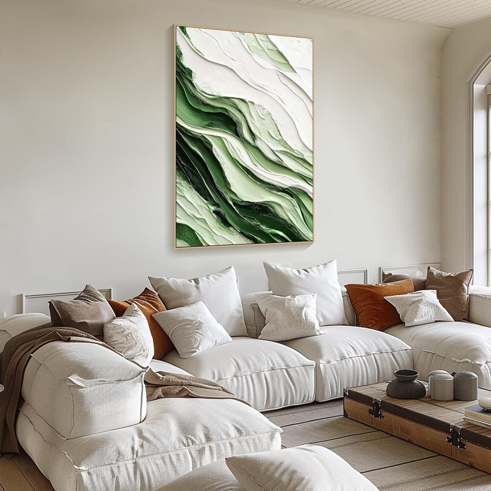 Striking Textured Abstract Ocean Wave Contemporary Wall Art  #MM276