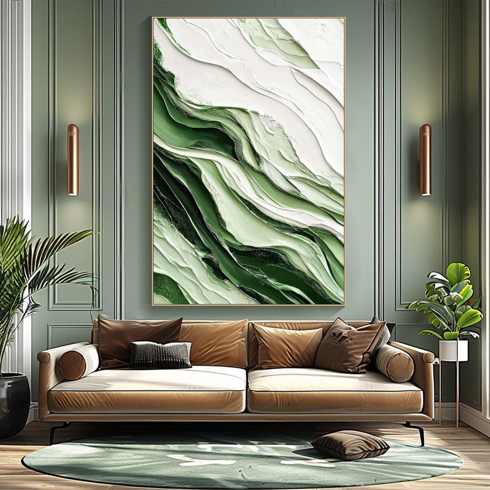 Striking Textured Abstract Ocean Wave Contemporary Wall Art  #MM276