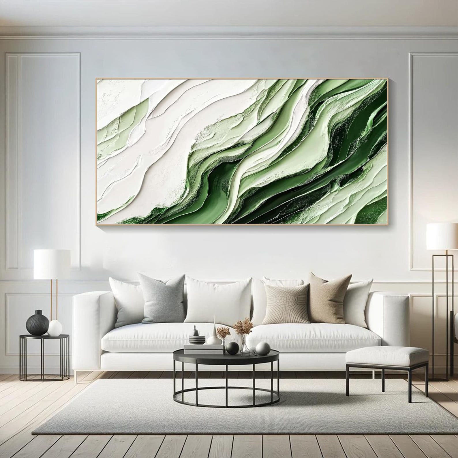 Striking Textured Abstract Ocean Wave Contemporary Wall Art  #MM276