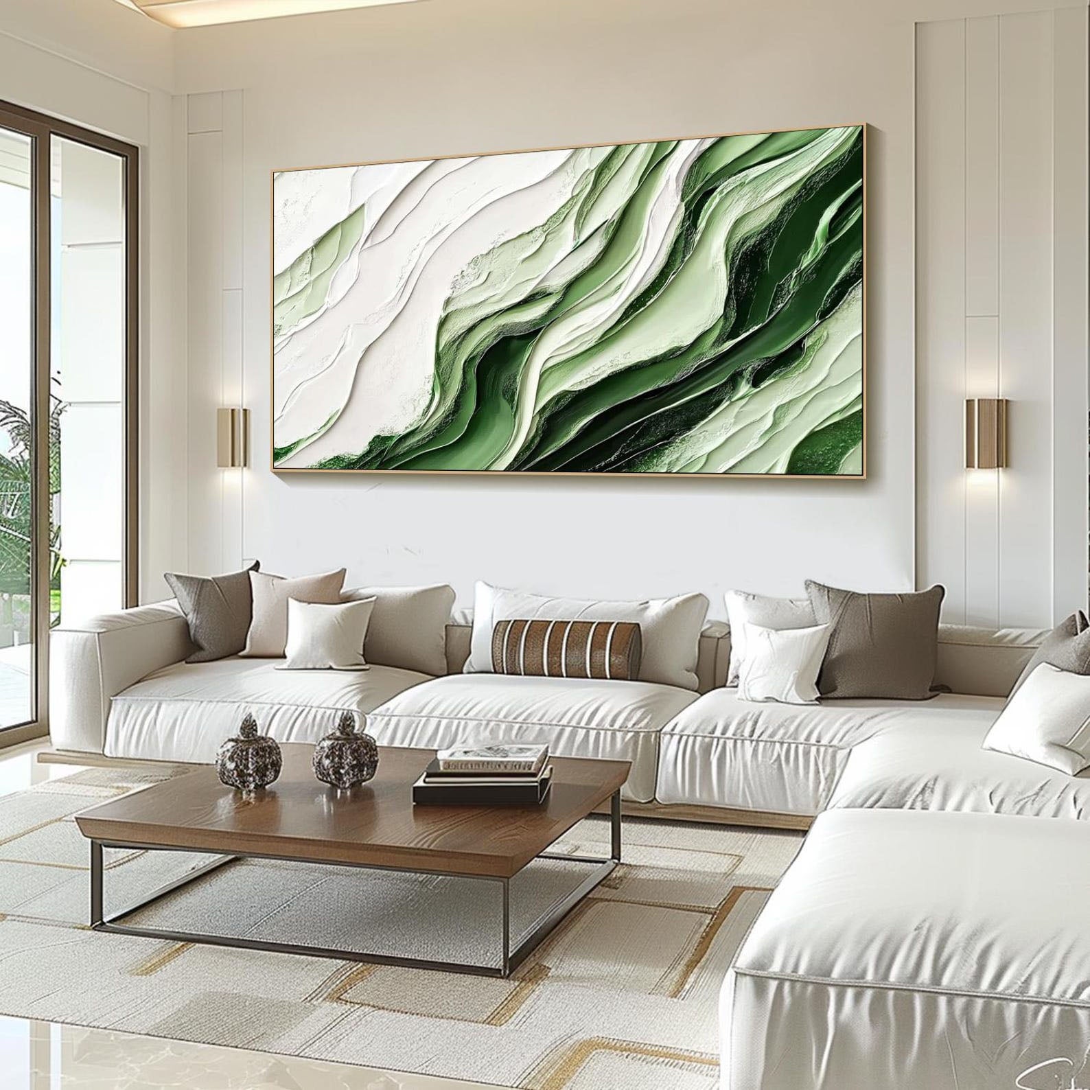 Striking Textured Abstract Ocean Wave Contemporary Wall Art  #MM276