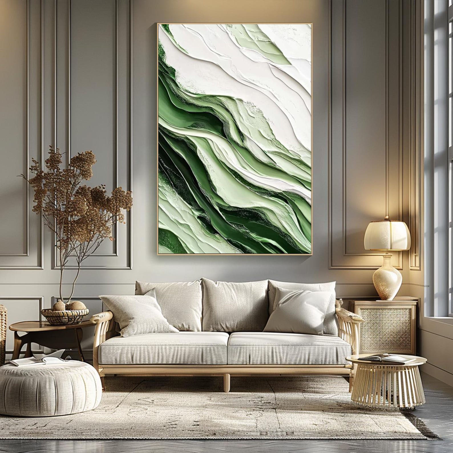 Striking Textured Abstract Ocean Wave Contemporary Wall Art  #MM276