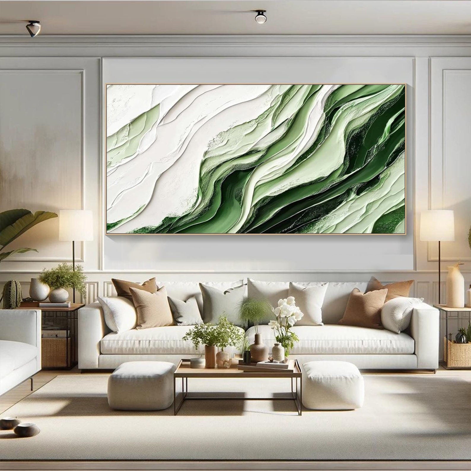 Striking Textured Abstract Ocean Wave Contemporary Wall Art  #MM276