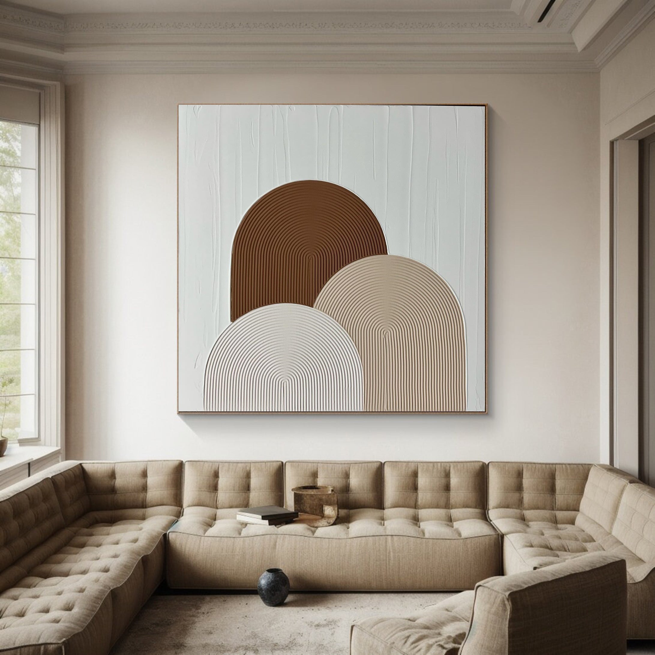 Minimalist Geometric Wall Art Subtle Tones and Bold Shapes #AB003