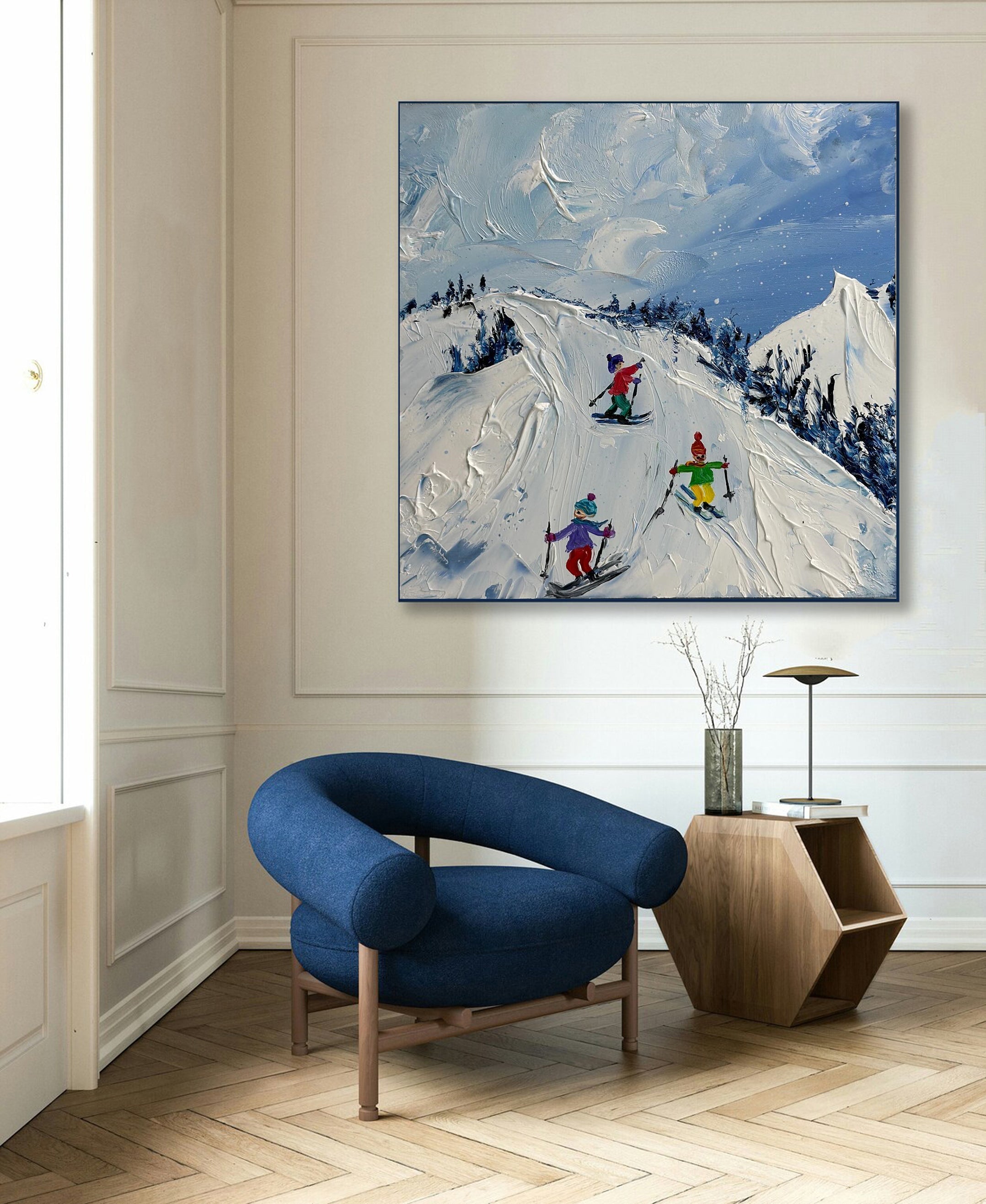 Exciting Snowy Skiing Landscape Art for Modern Interiors #SPA002