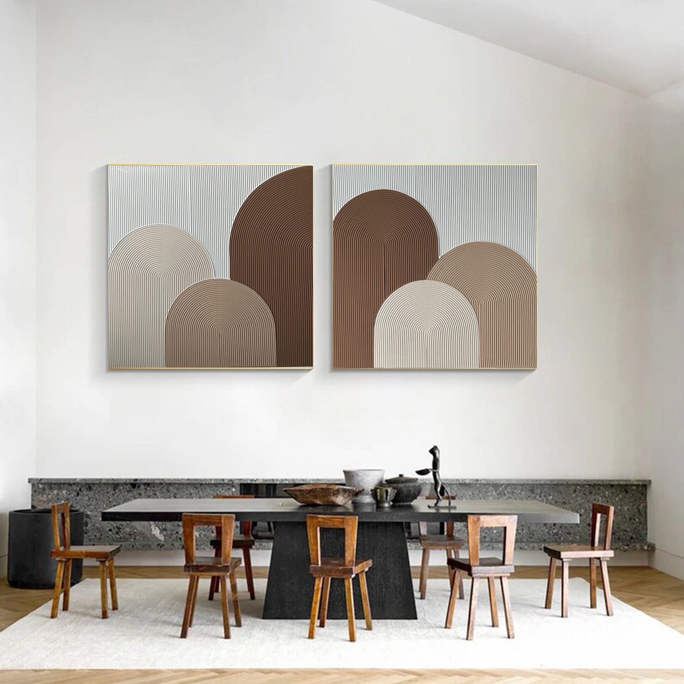 Modern Geometric Arch Canvas Wall Art Set  #MMS014