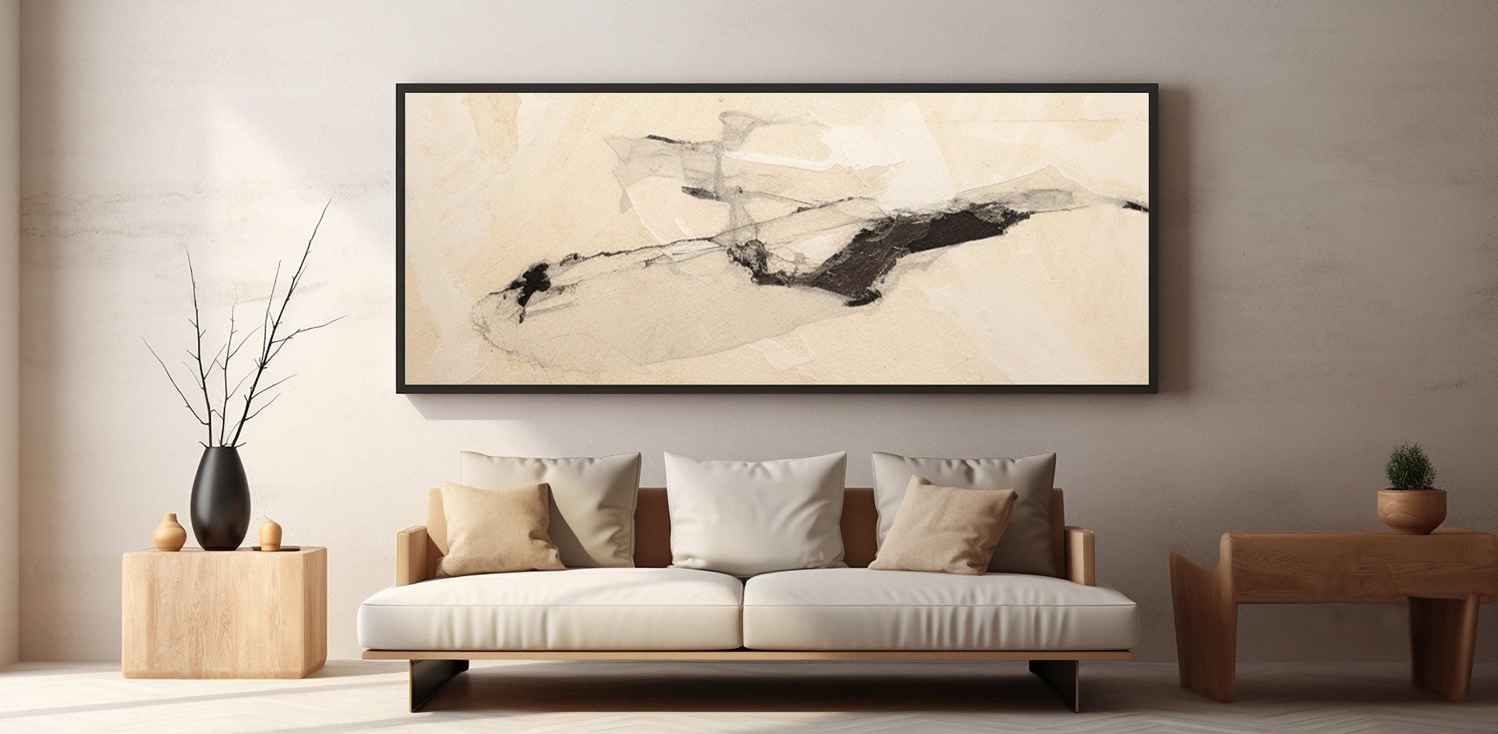 Wabi Sabi Inspired Abstract Textured Canvas Wall Art #MM264