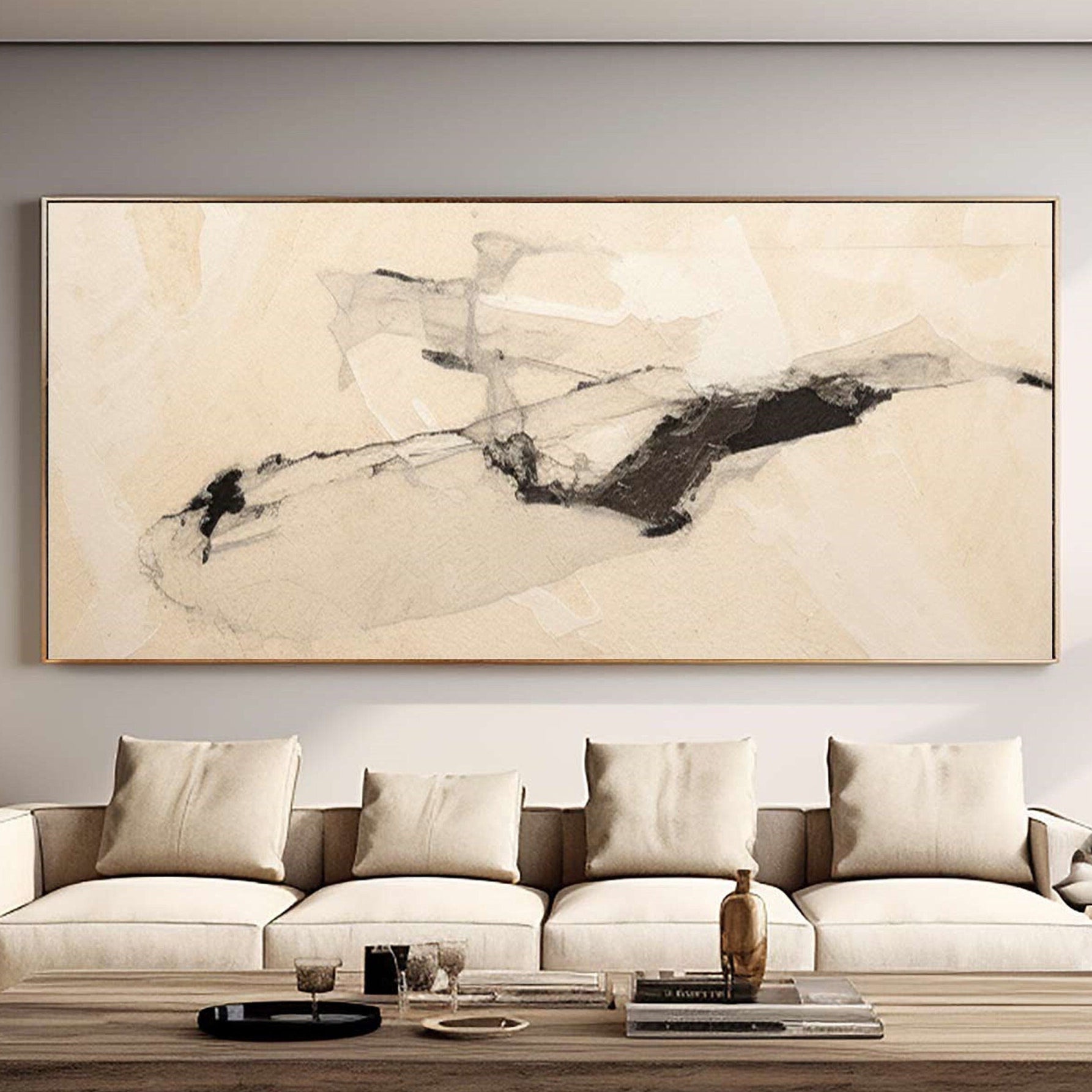 Wabi Sabi Inspired Abstract Textured Canvas Wall Art #MM264