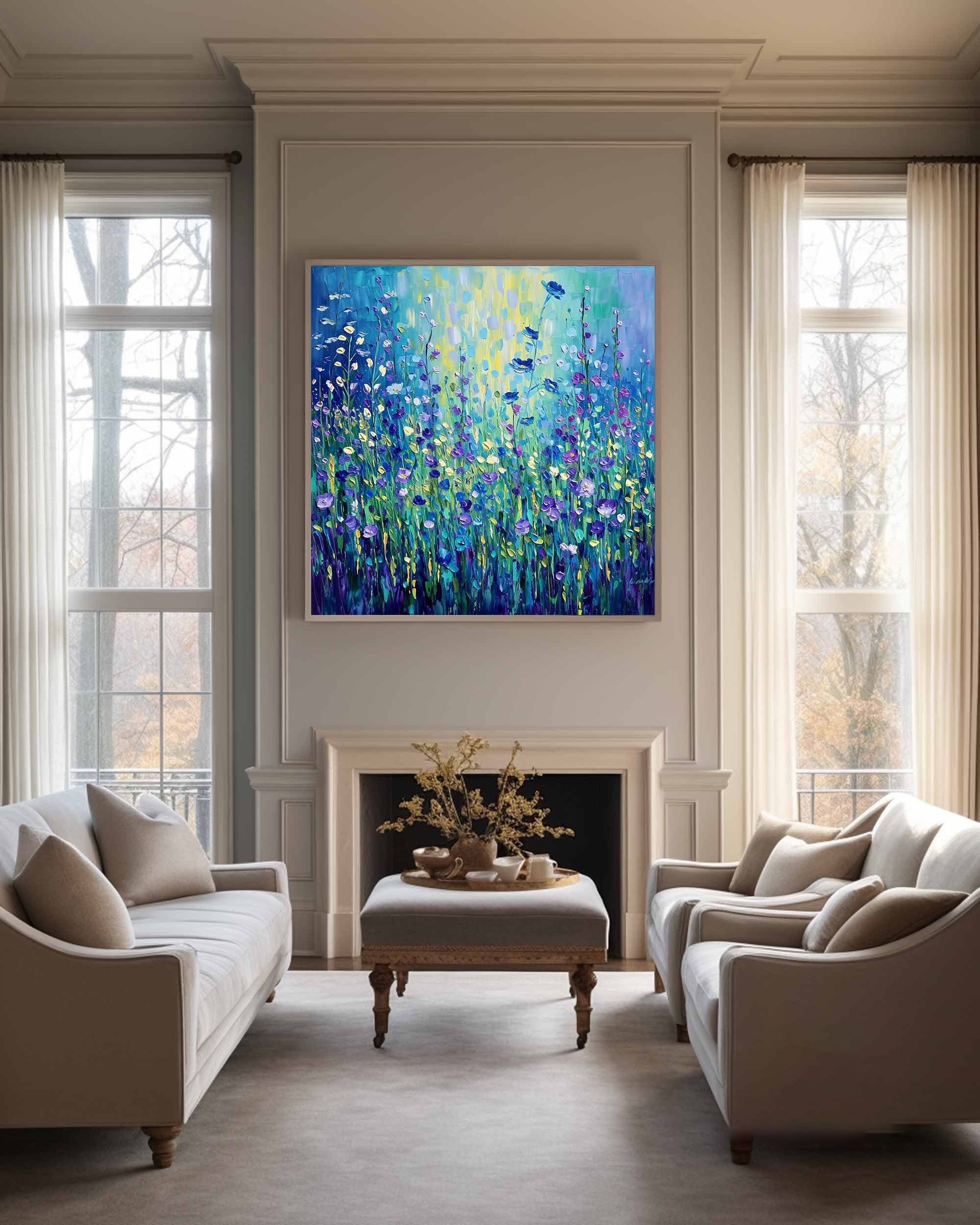 Textured Floral Abstract - Contemporary Art, Home Painting #FB040