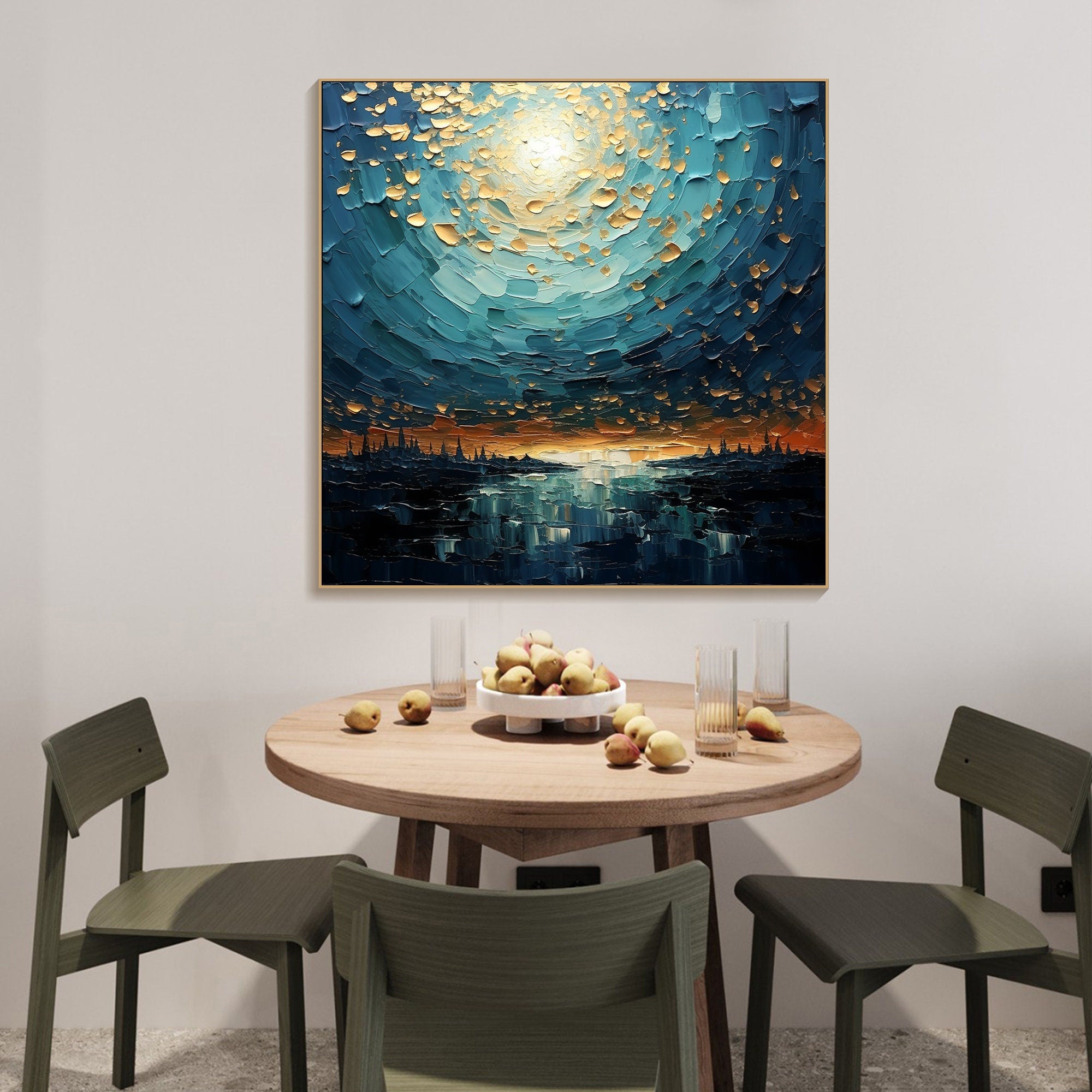 Textured Cosmic Sky With Powerful Light Abstract Wall Art #MM318