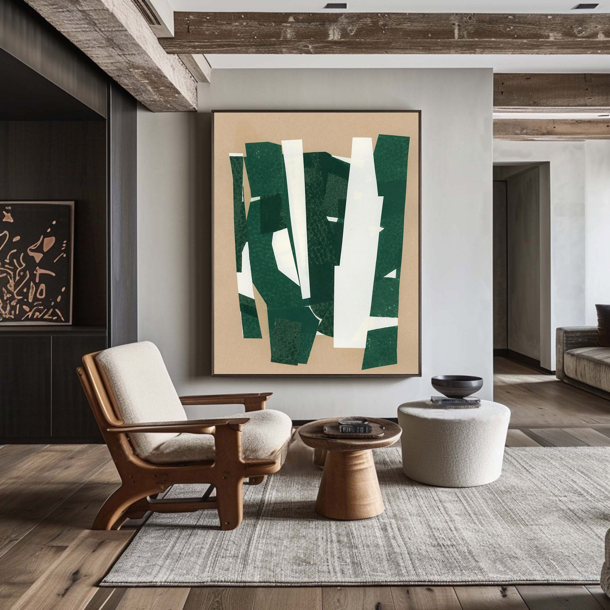 Contemporary Green and White Wall Art For House #AB021