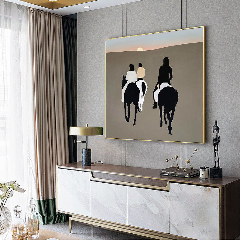 Horse & Rider Abstract - Modern Oil Painting, Home Decor#MM327