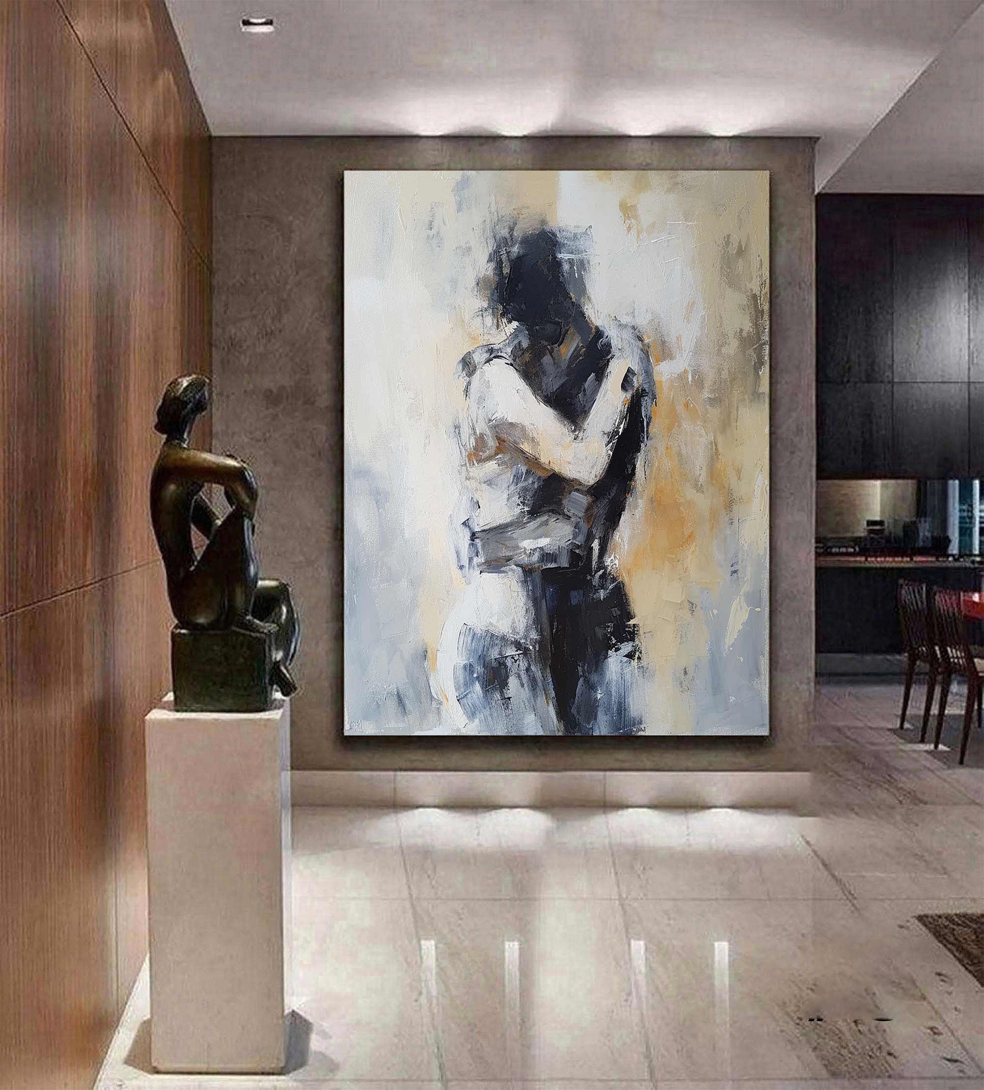 Tender Embrace,Emotional Large Figurative Modern Painting #HF019