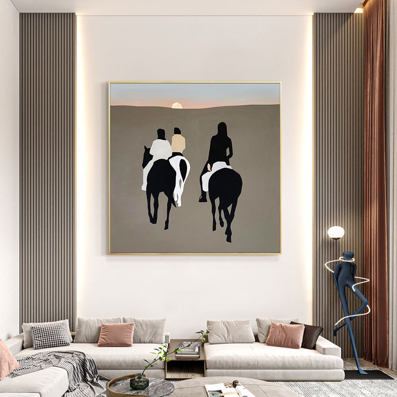 Horse & Rider Abstract - Modern Oil Painting, Home Decor#MM327