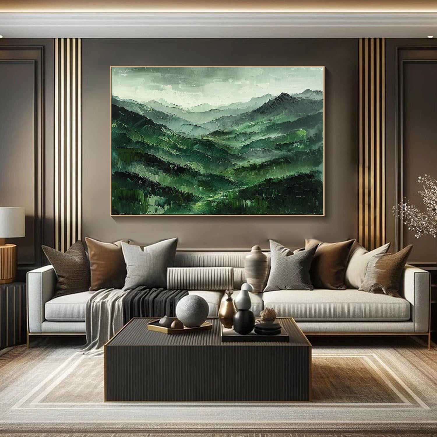 Misty Mountain Layers, Atmospheric Landscape Wall Art #MM289