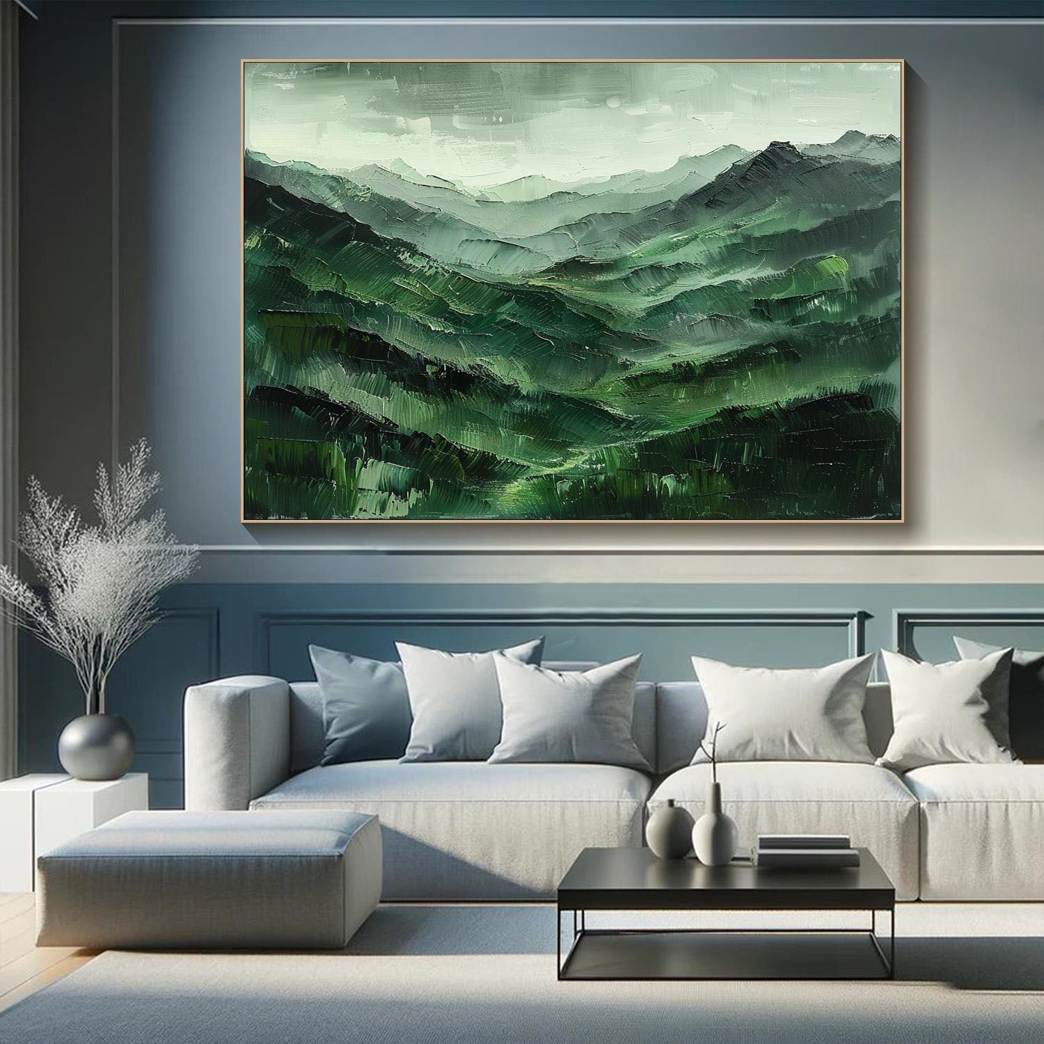 Misty Mountain Layers, Atmospheric Landscape Wall Art #MM289