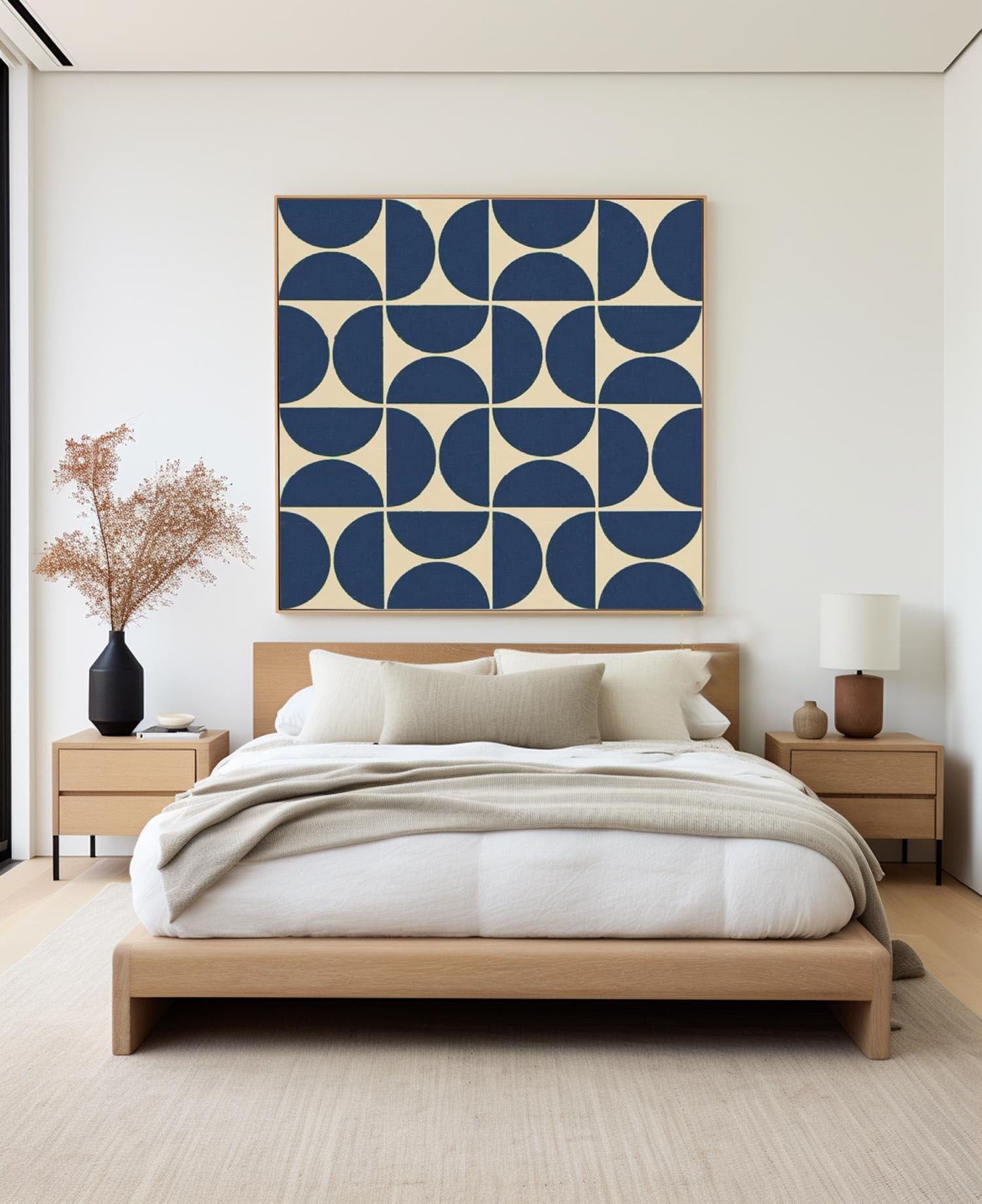 Contemporary Geometric Abstract Artwork with Medieval-Style Wall Decoration Elements #MM258