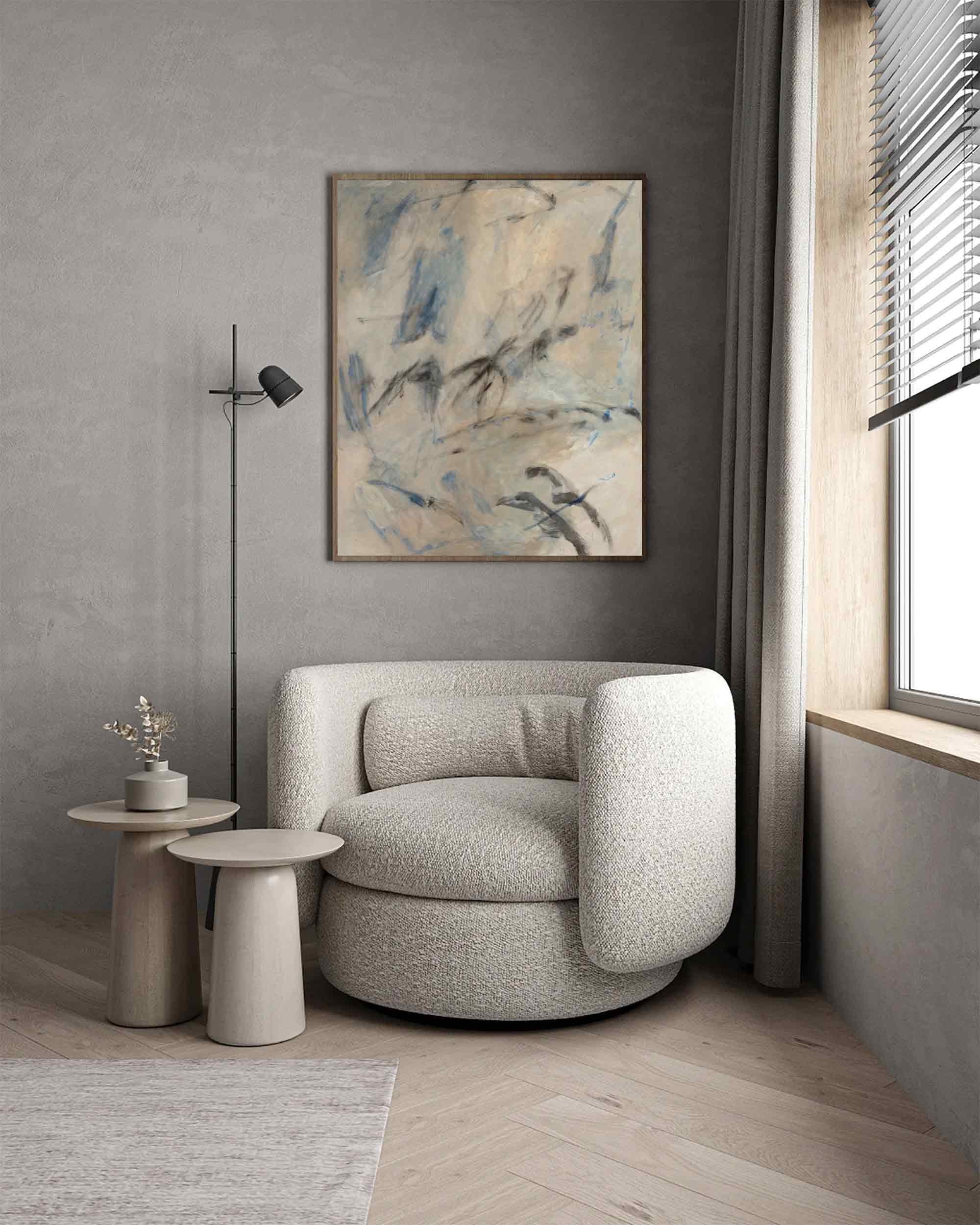 Large Soft Hues Minimalist Abstract, Contemporary Wall Art #MM331