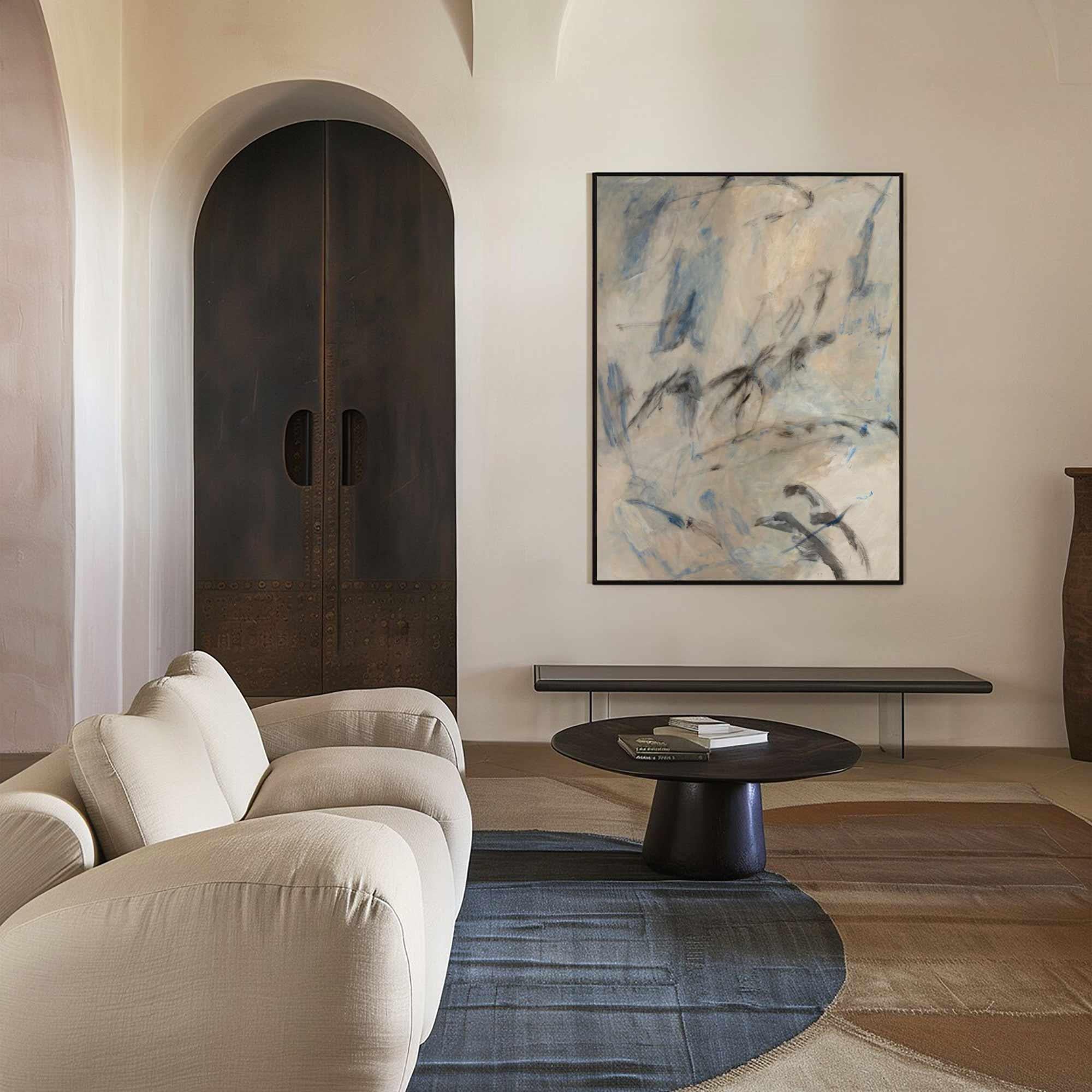 Large Soft Hues Minimalist Abstract, Contemporary Wall Art #MM331