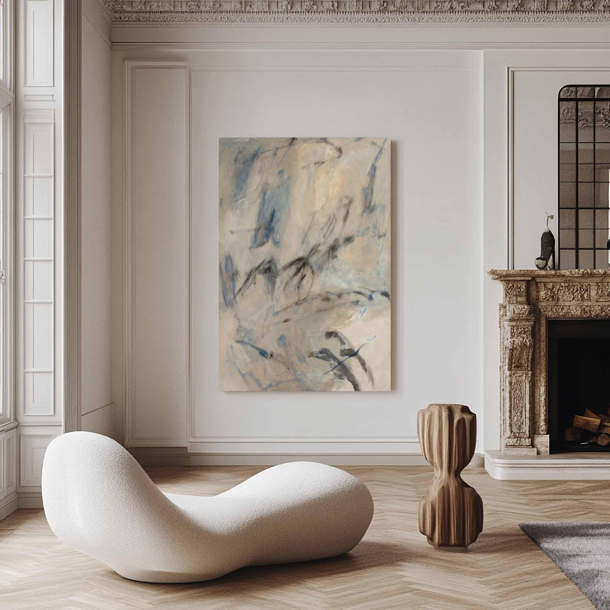 Large Soft Hues Minimalist Abstract, Contemporary Wall Art #MM331