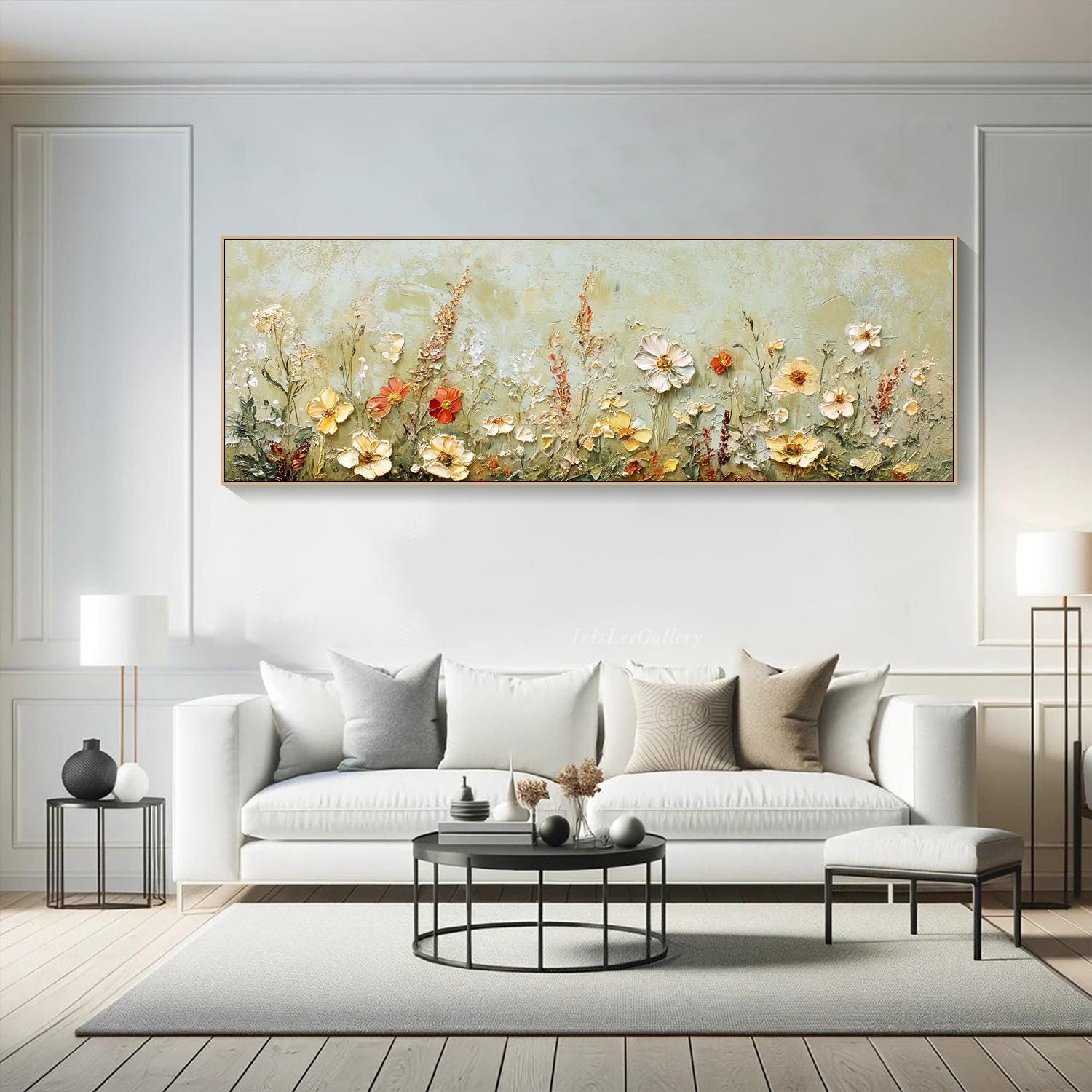 Large Textured Dimensional  Soft Palette Flower Wall Art #MM275