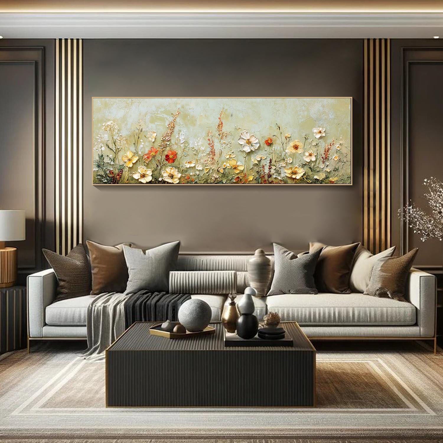 Large Textured Dimensional  Soft Palette Flower Wall Art #MM275