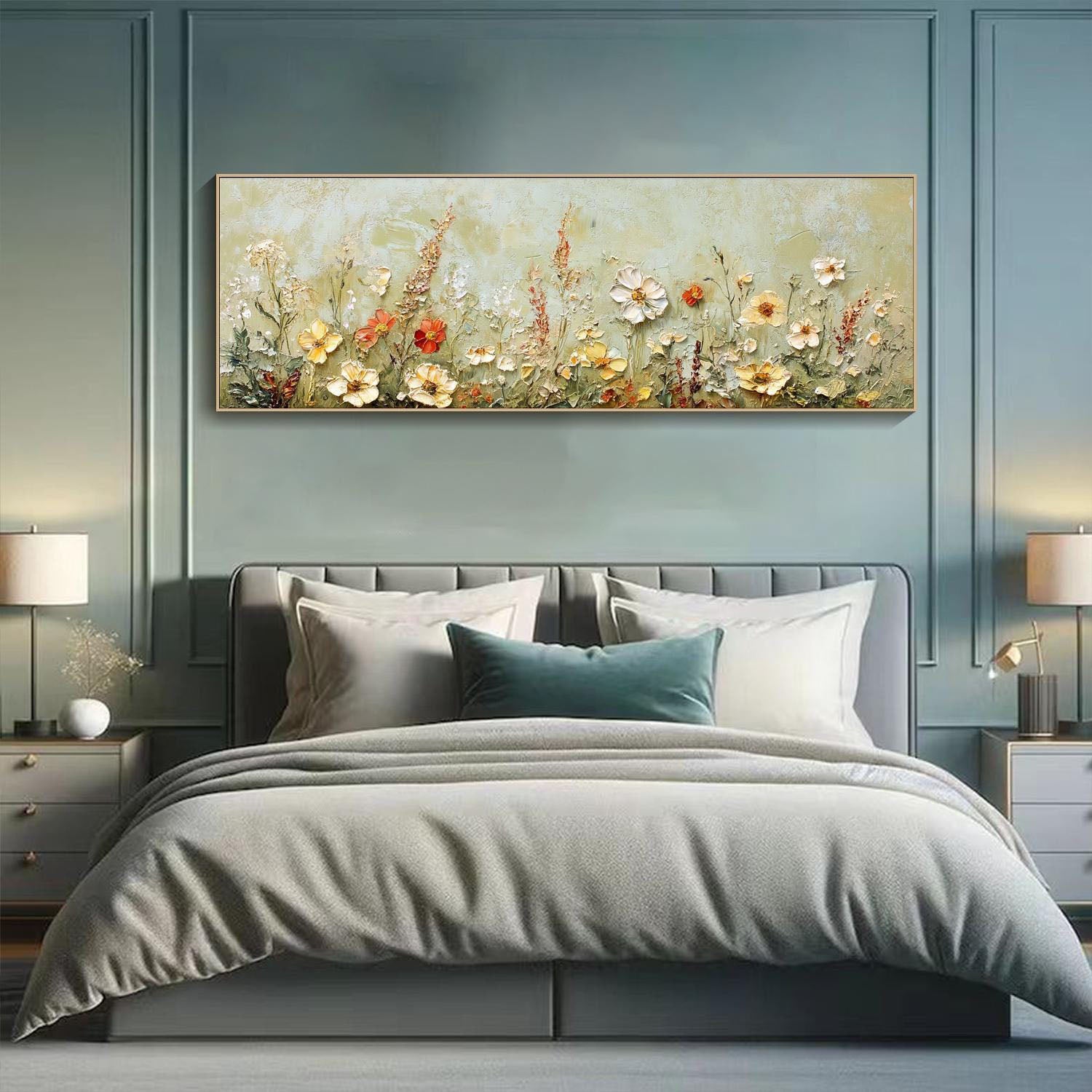 Large Textured Dimensional  Soft Palette Flower Wall Art #MM275