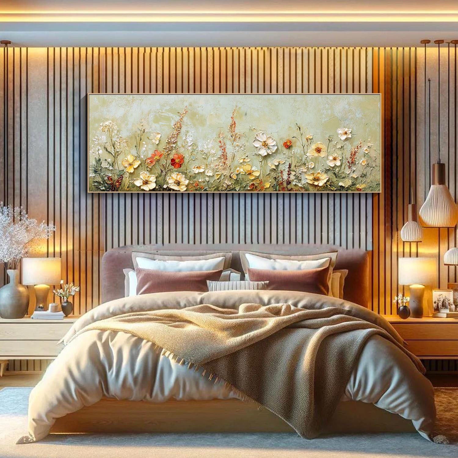 Large Textured Dimensional  Soft Palette Flower Wall Art #MM275