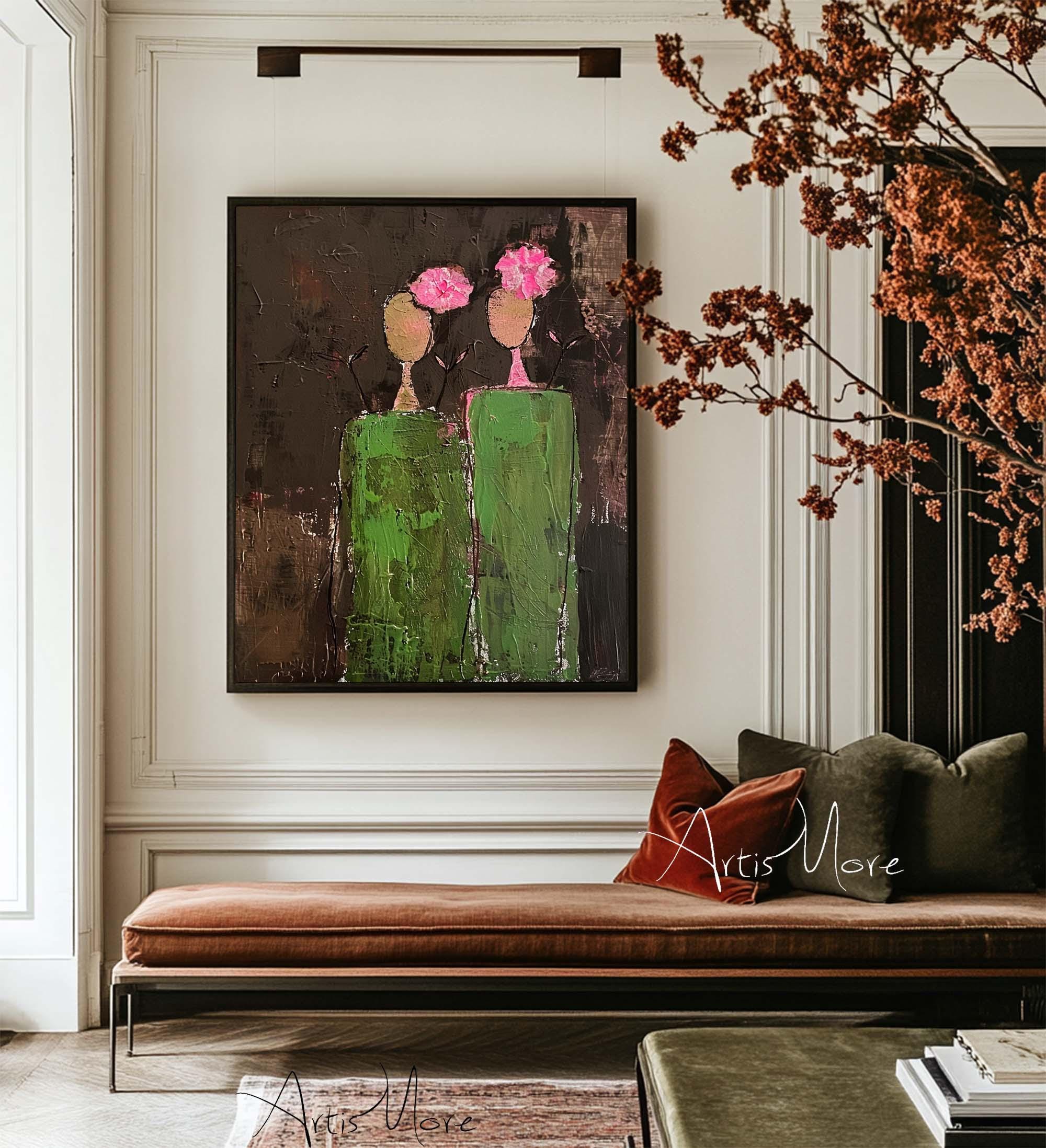Large Dark Floral Canvas | KelorArt #AG 183