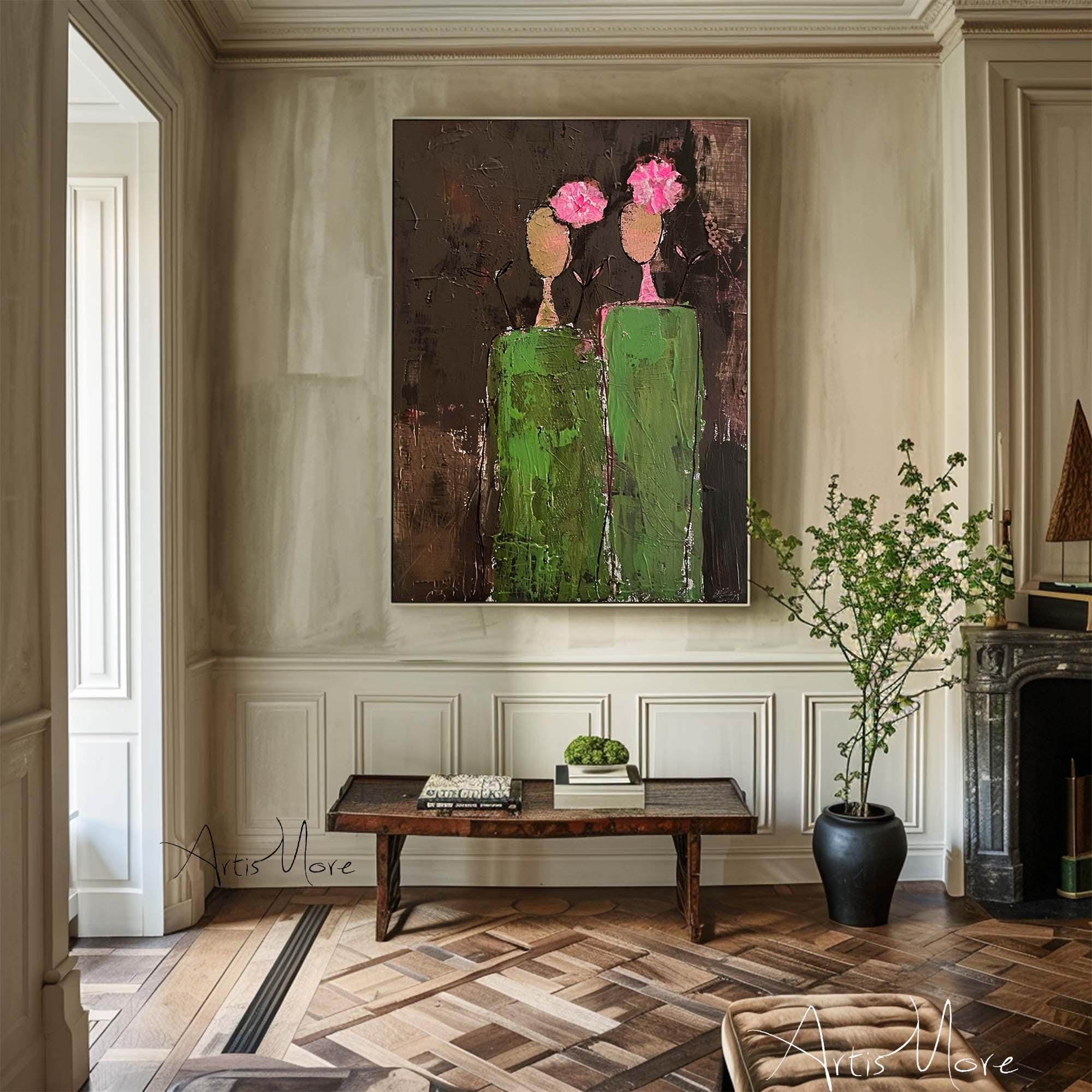 Large Dark Floral Canvas | KelorArt #AG 183