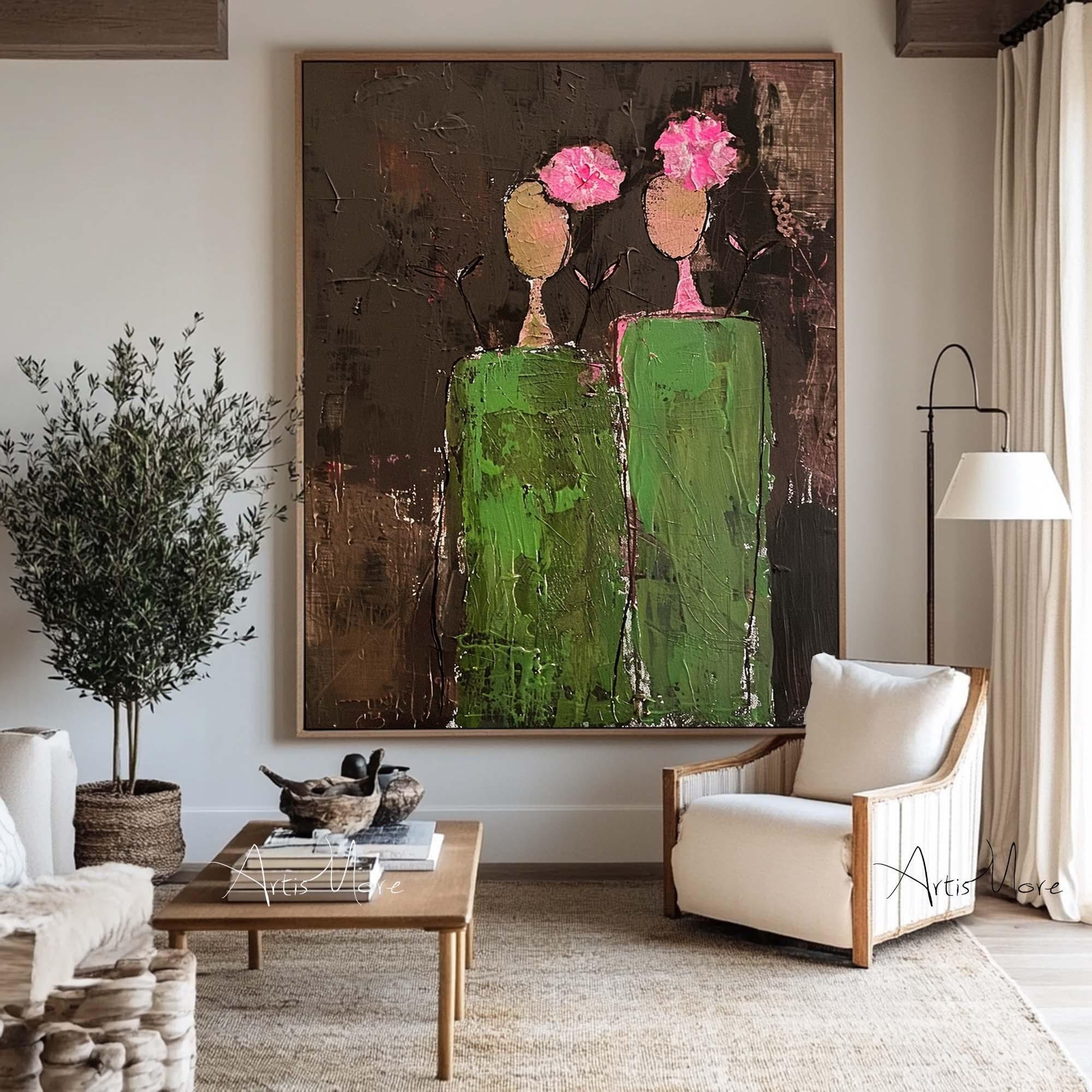 Large Dark Floral Canvas | KelorArt #AG 183