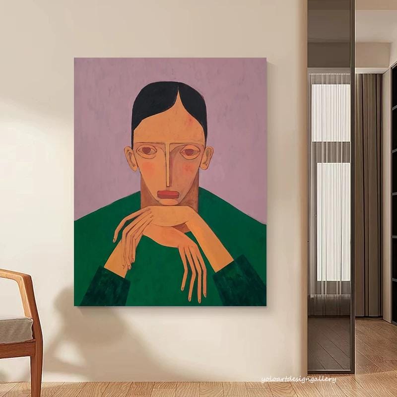 Large Contemplation Painting | KelorArt #AG 180