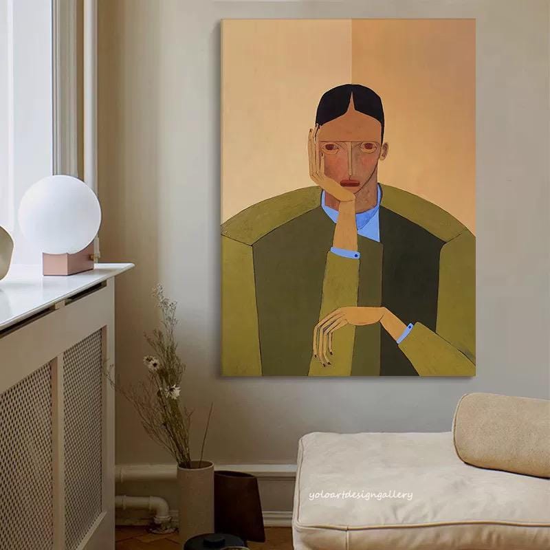 Large Abstract Portrait Painting | KelorArt #AG 173
