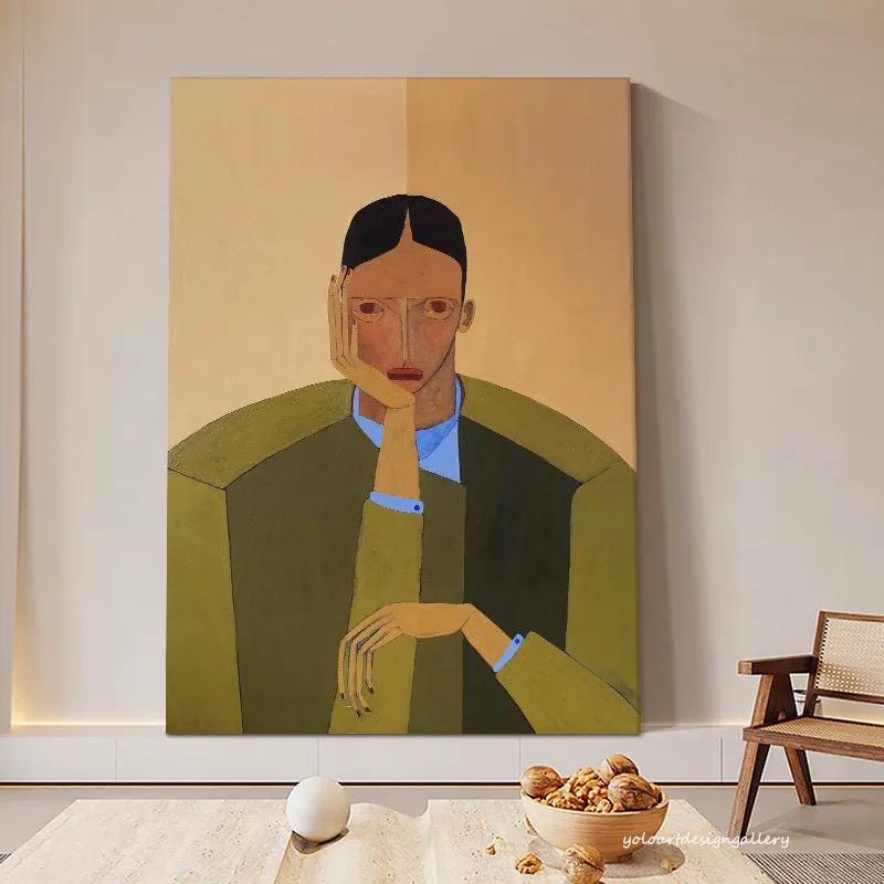 Large Abstract Portrait Painting | KelorArt #AG 173