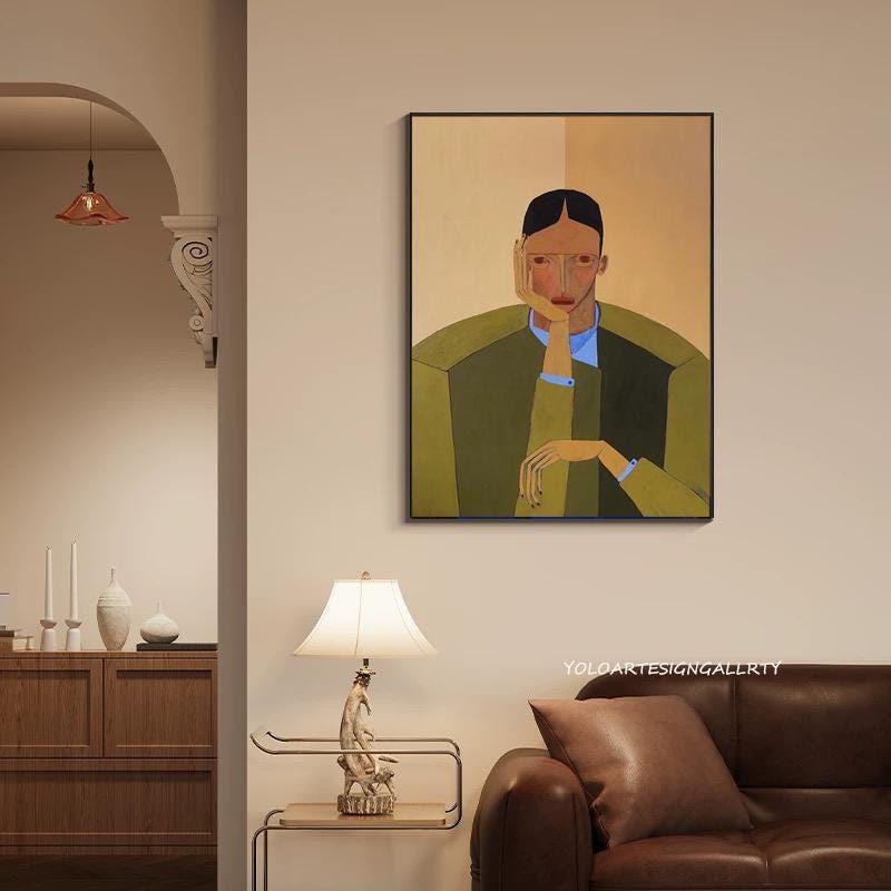 Large Abstract Portrait Painting | KelorArt #AG 173