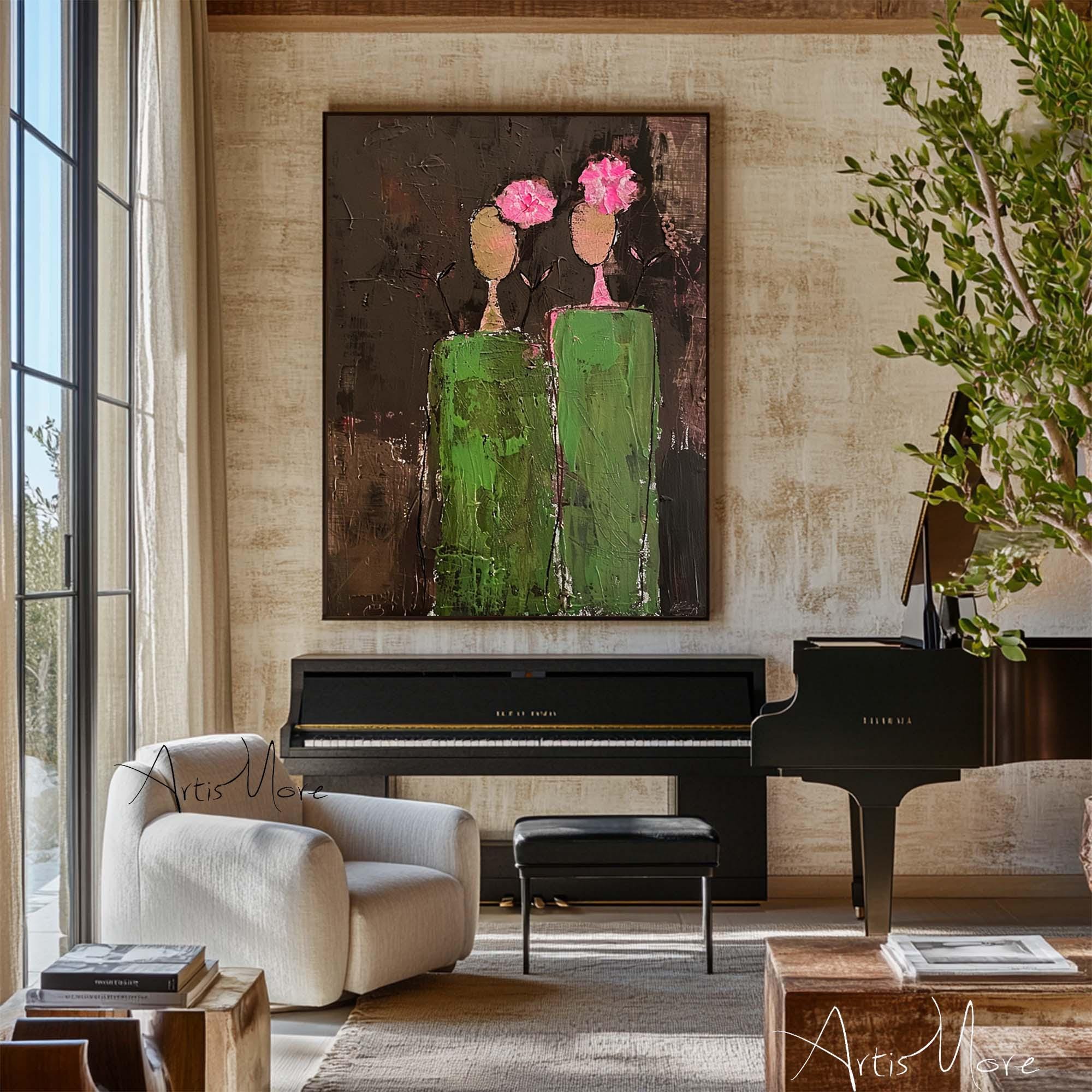 Large Dark Floral Canvas | KelorArt #AG 183