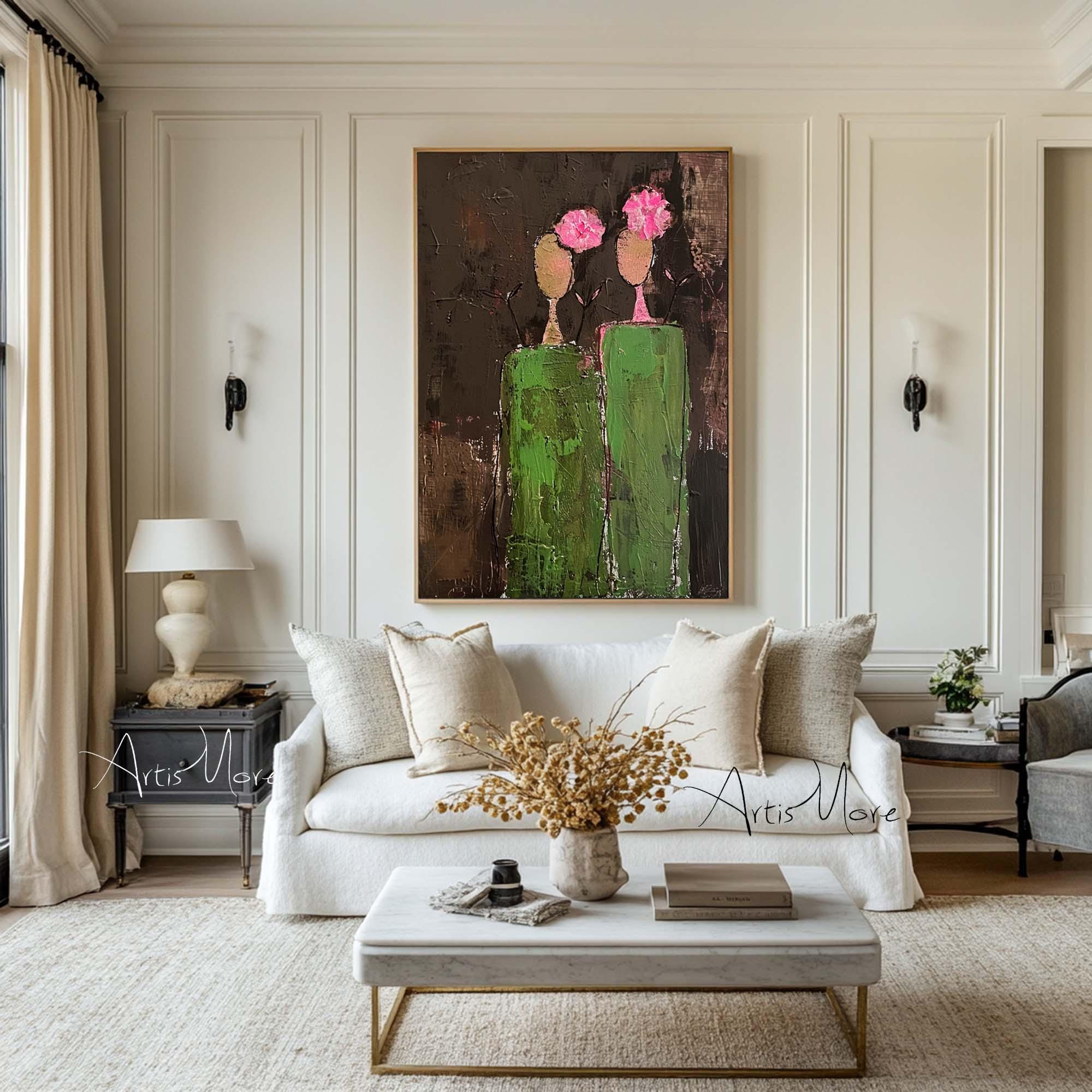 Large Dark Floral Canvas | KelorArt #AG 183